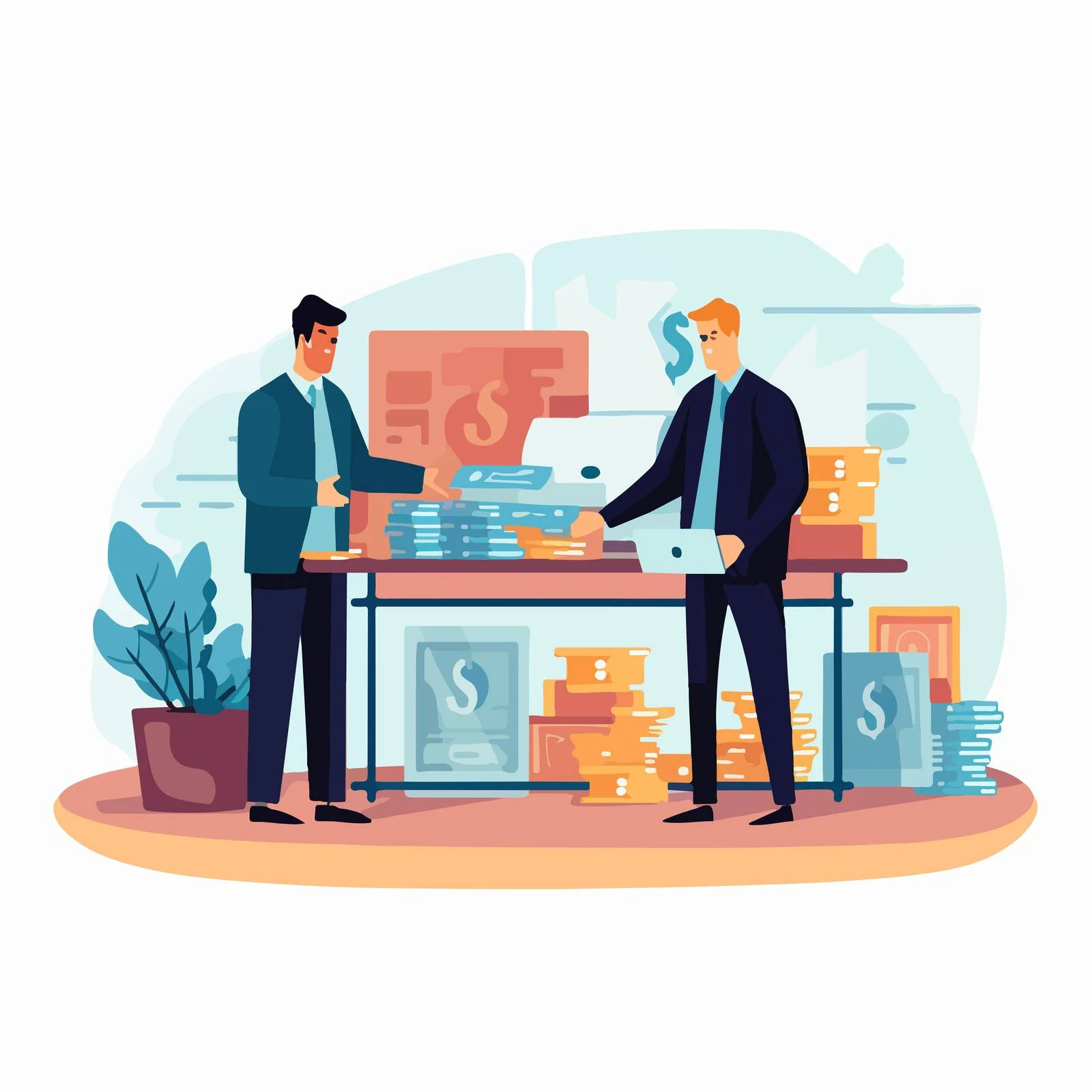 Commerce Transaction: Hands Exchange Sale Deal — free download from Dotvec