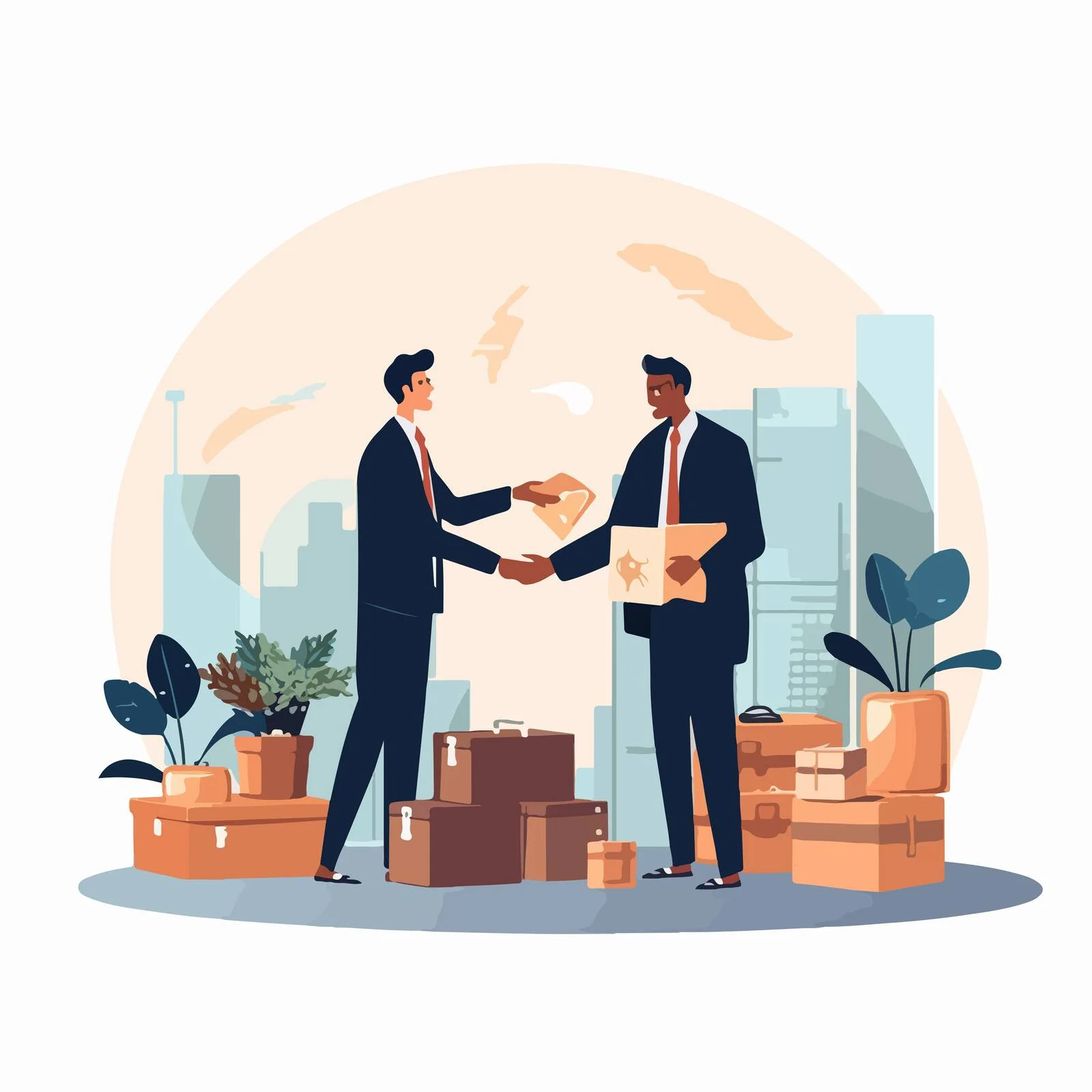 Economic transaction representation. Hands transaction variation. — free download from Dotvec