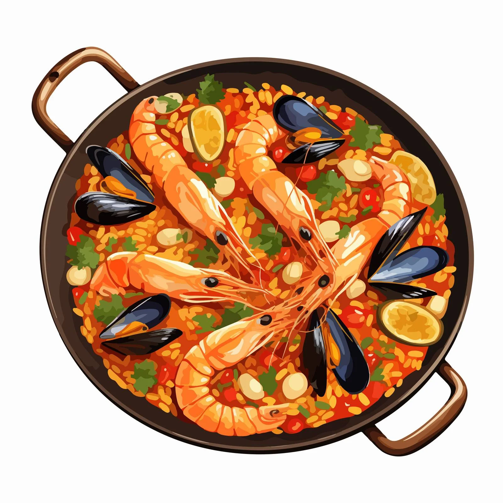Authentic Spanish Seafood Rice and Vegetables — free download from Dotvec