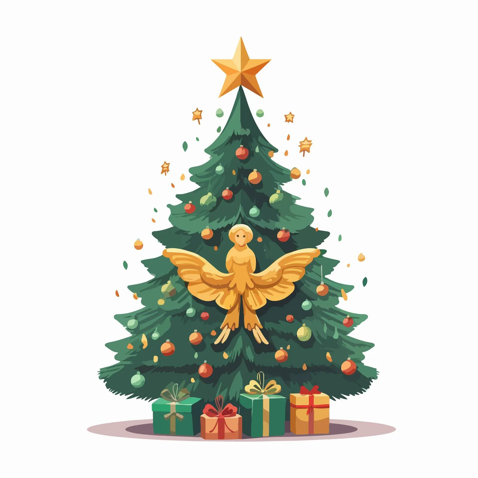 Classic Christmas Tree Adorned with Festive Ornaments — free download from Dotvec