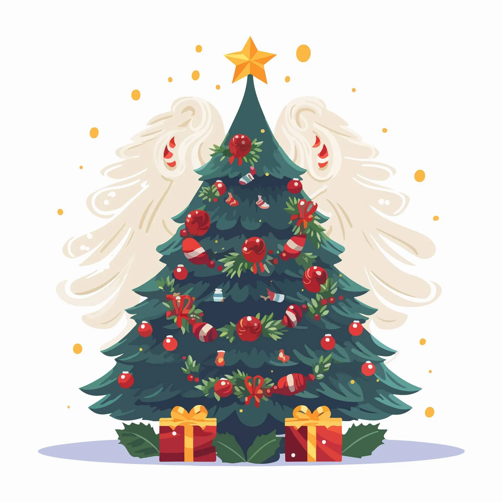 Elegant Christmas Tree Adorned with Baubles — free download from Dotvec