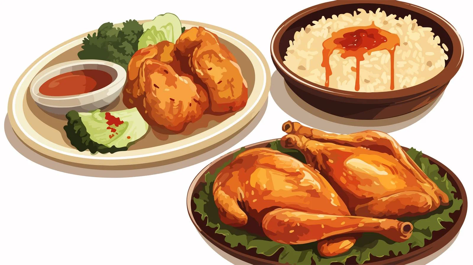 Traditional Grilled Chicken and Rice Set — free download from Dotvec