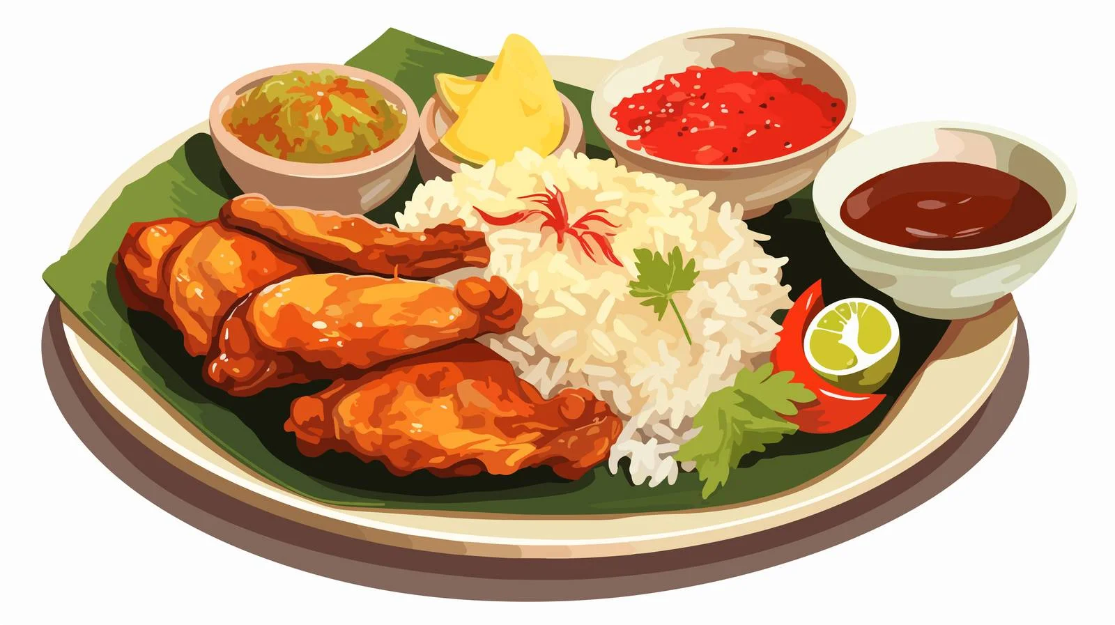 Delicious Grilled Chicken Rice Chili Set — free download from Dotvec