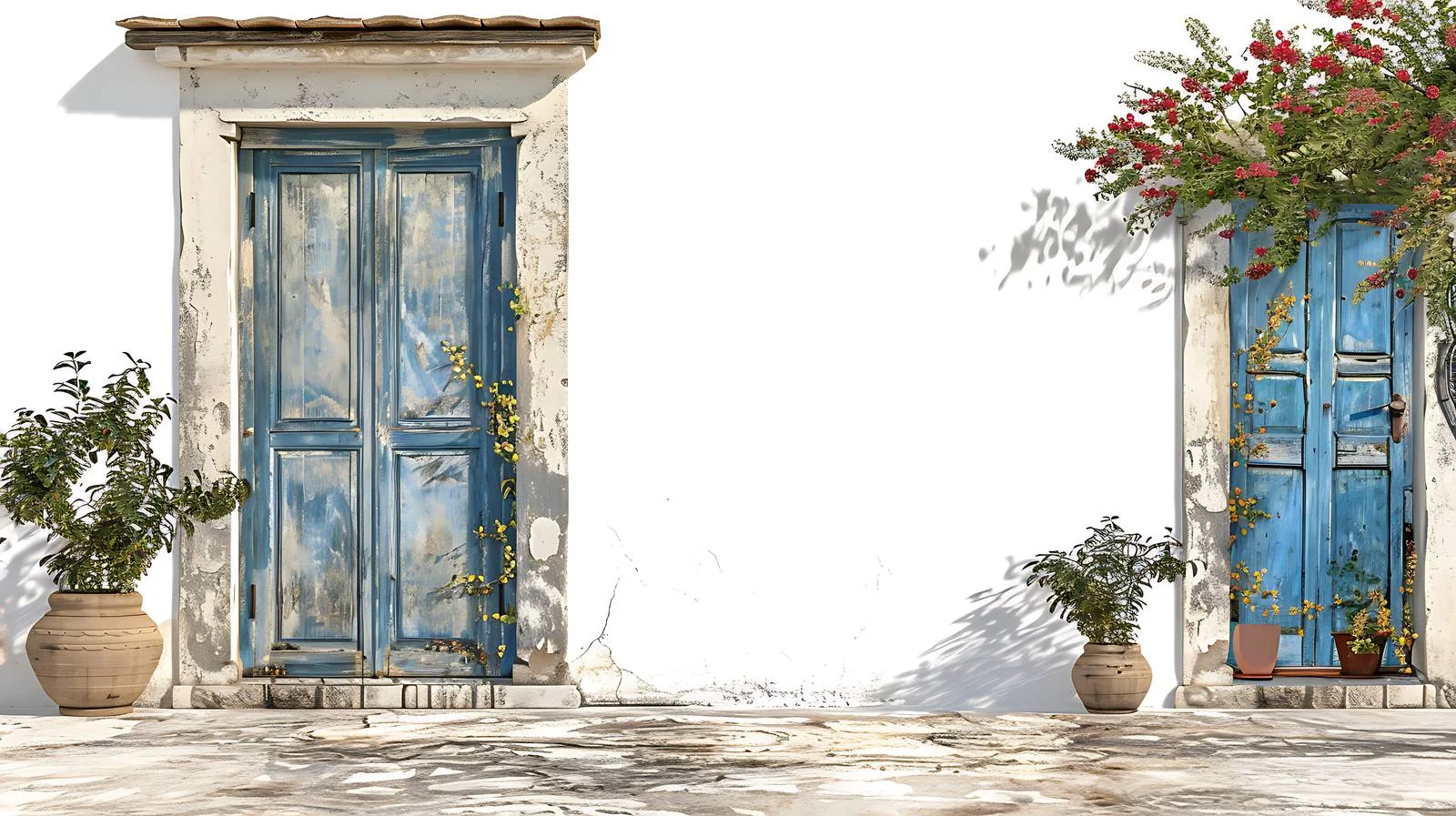 Charming Mediterranean Courtyard with Vintage Doors — free download from Dotvec