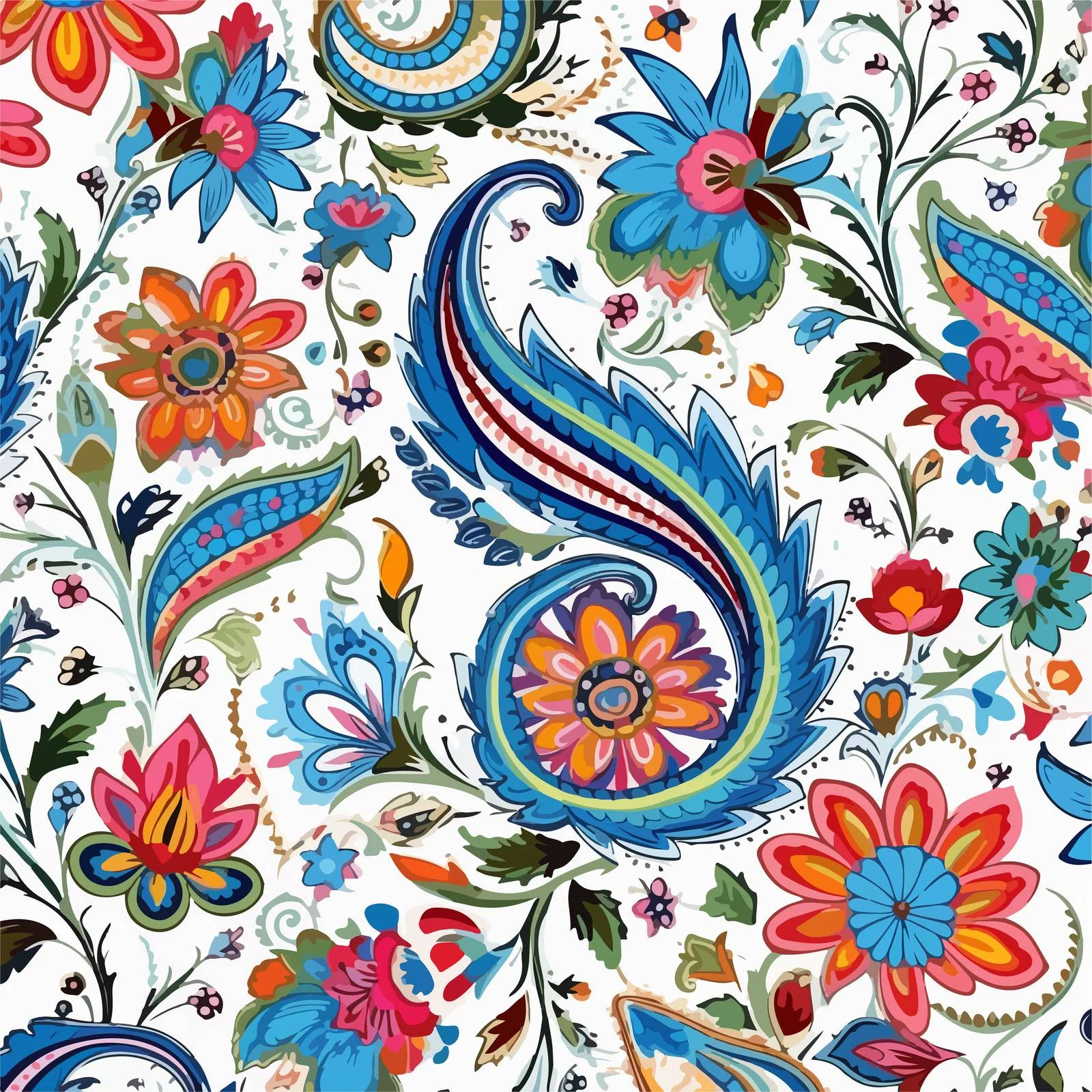 Exquisite Oriental Paisley Seamless Pattern Design — free download from Dotvec