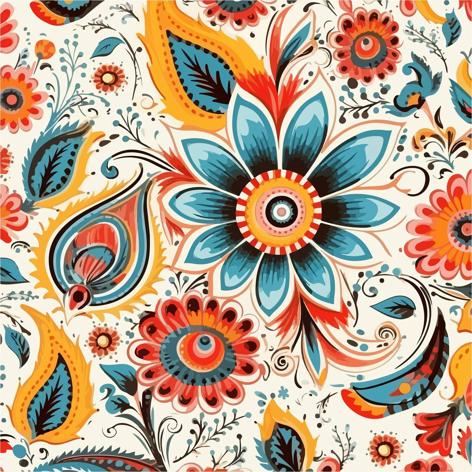 Exquisite Oriental Paisley Seamless Pattern Design — free download from Dotvec