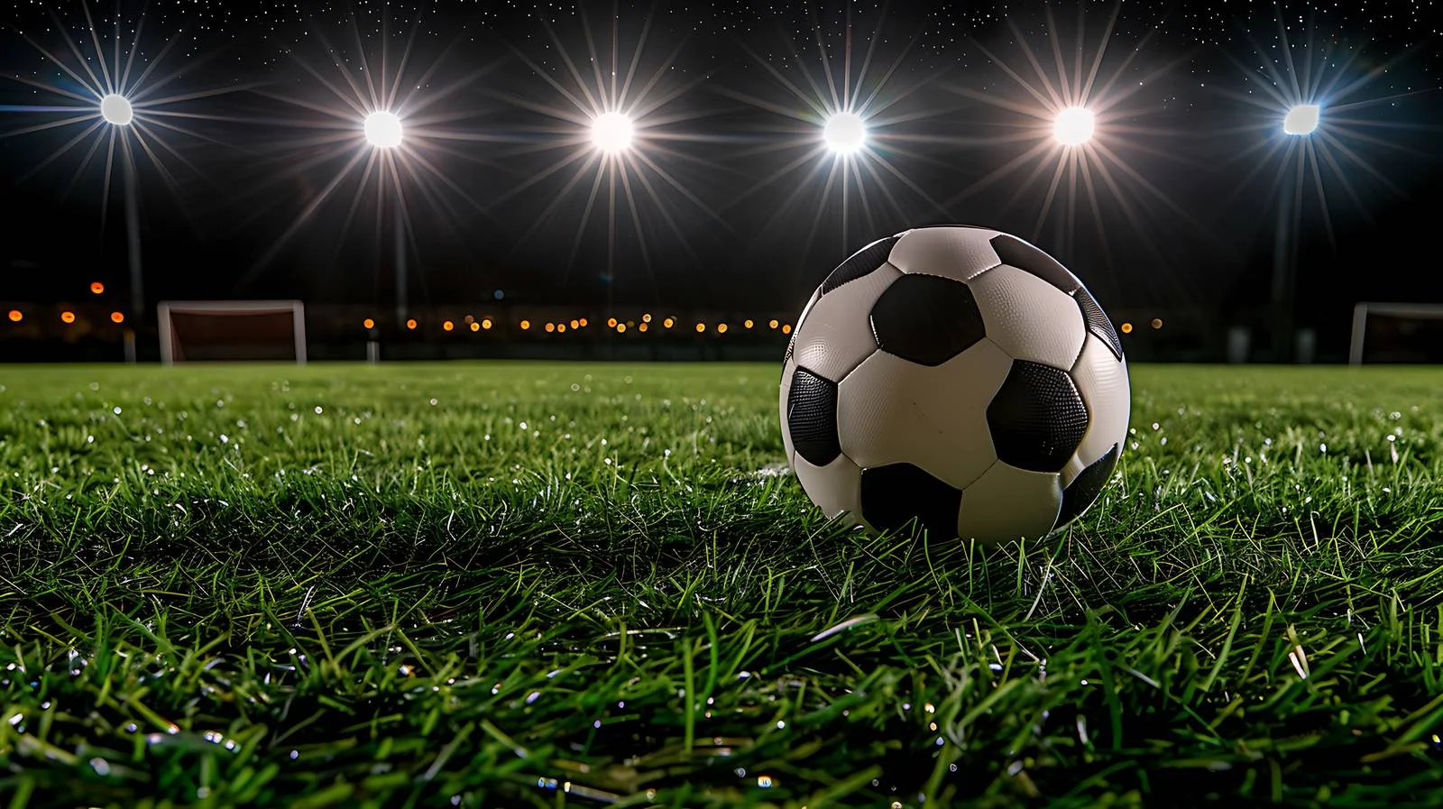 Classic Soccer Ball on Illuminated Grass — free download from Dotvec