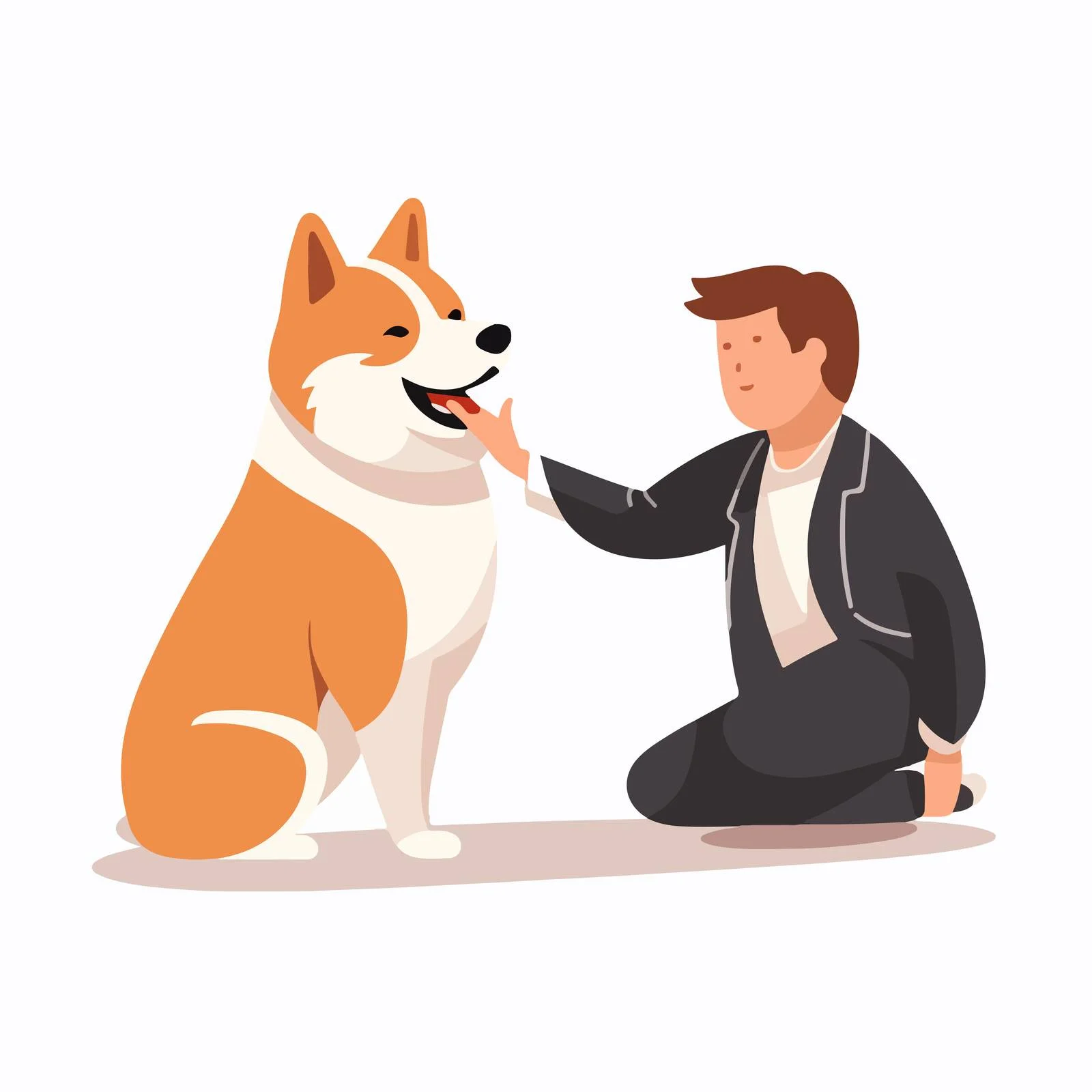 Obedient Akita Inu Executes Paw Command — free download from Dotvec