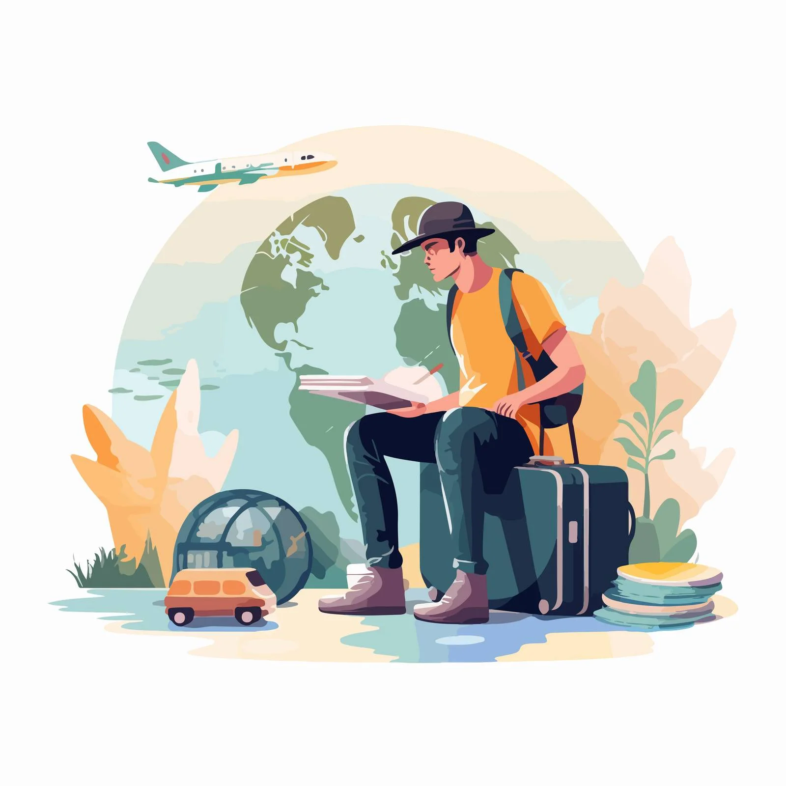 Abstract Tourism Service for Travel Enhancement — free download from Dotvec