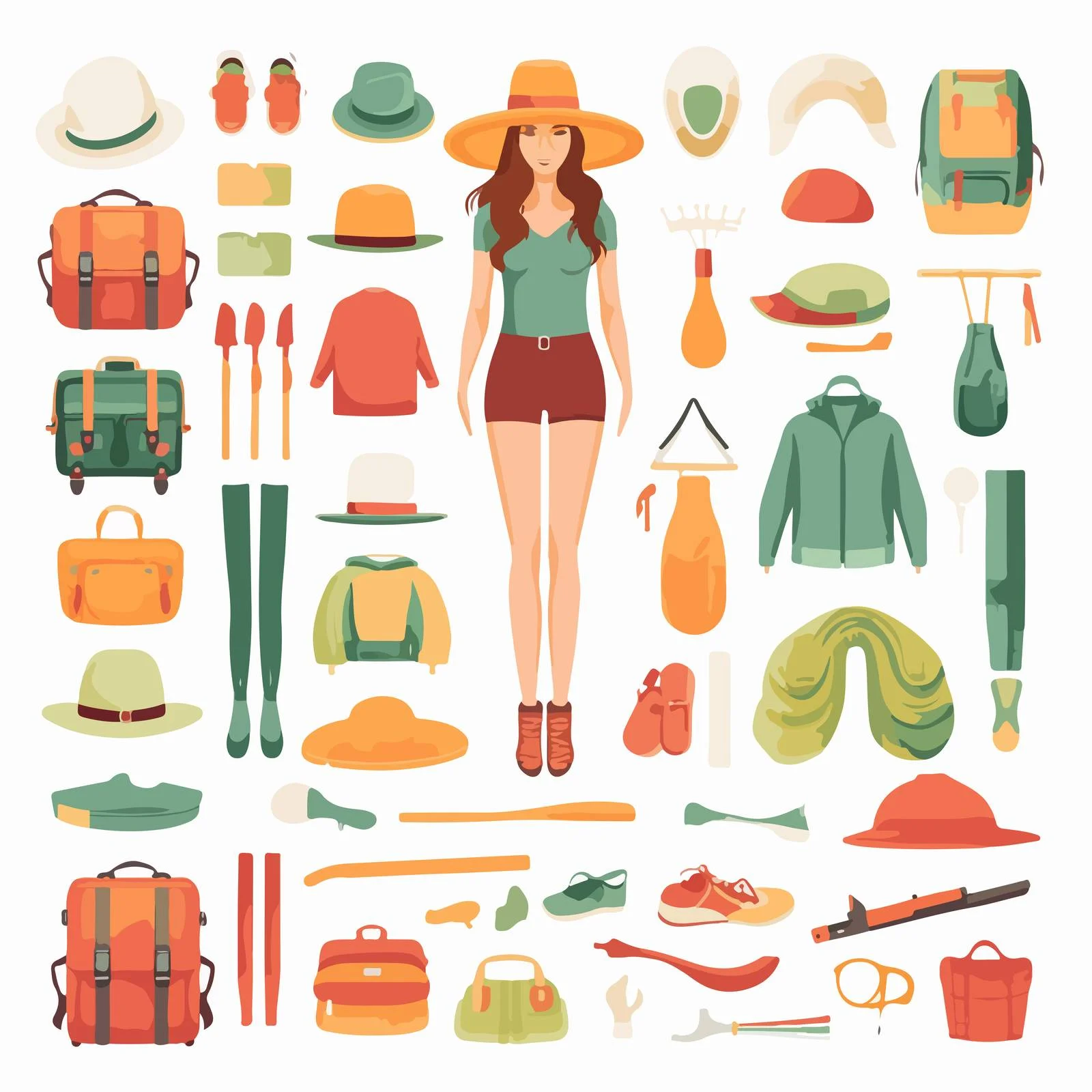 Create Your Own Traveler Girl Kit — free download from Dotvec