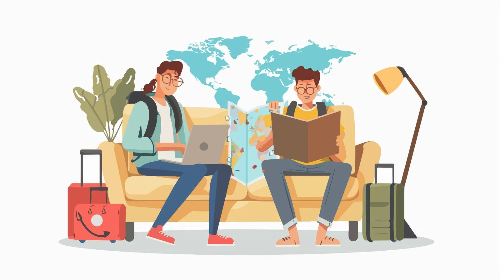 Travel Planning on Laptop — free download from Dotvec