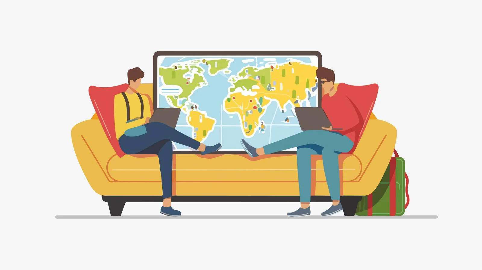 Travel Planning with Laptop — free download from Dotvec