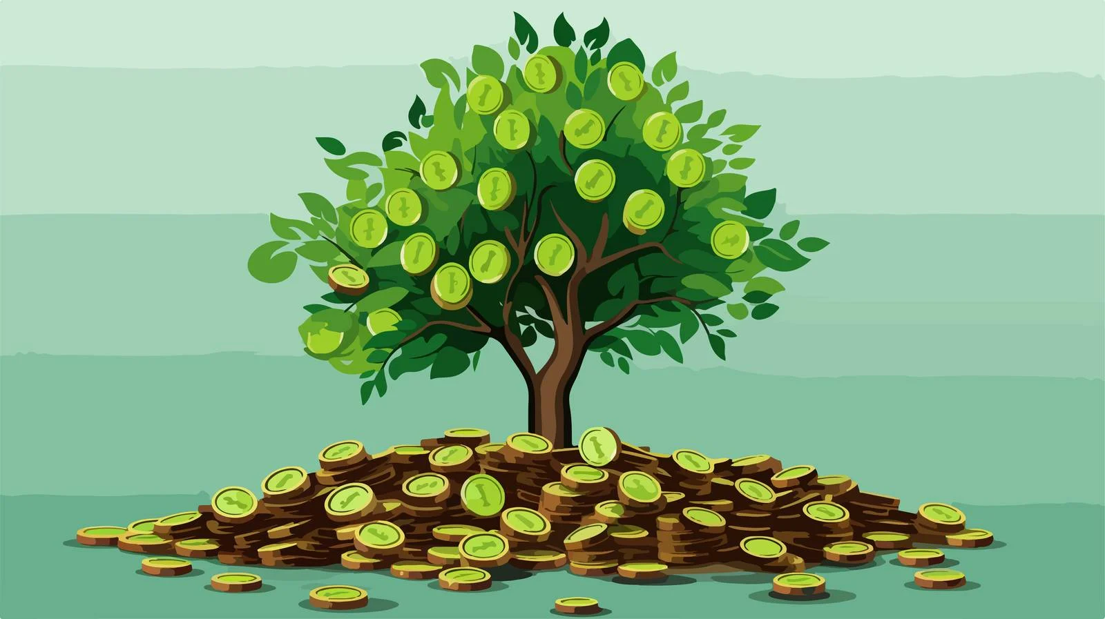 Growing Business Investment Coins Vector Illustration — free download from Dotvec