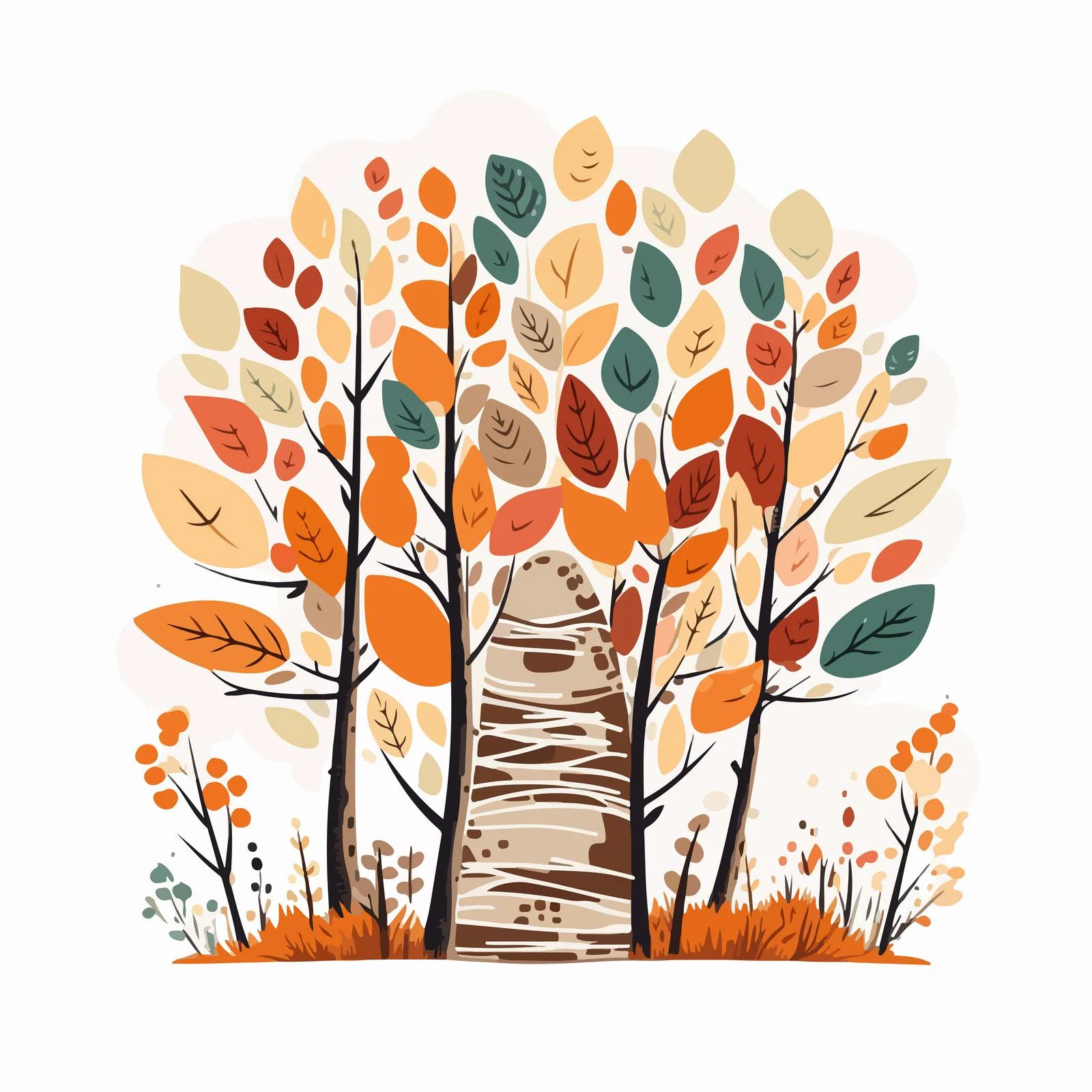 Majestic Autumn Forest Tree Crown Trunk — free download from Dotvec
