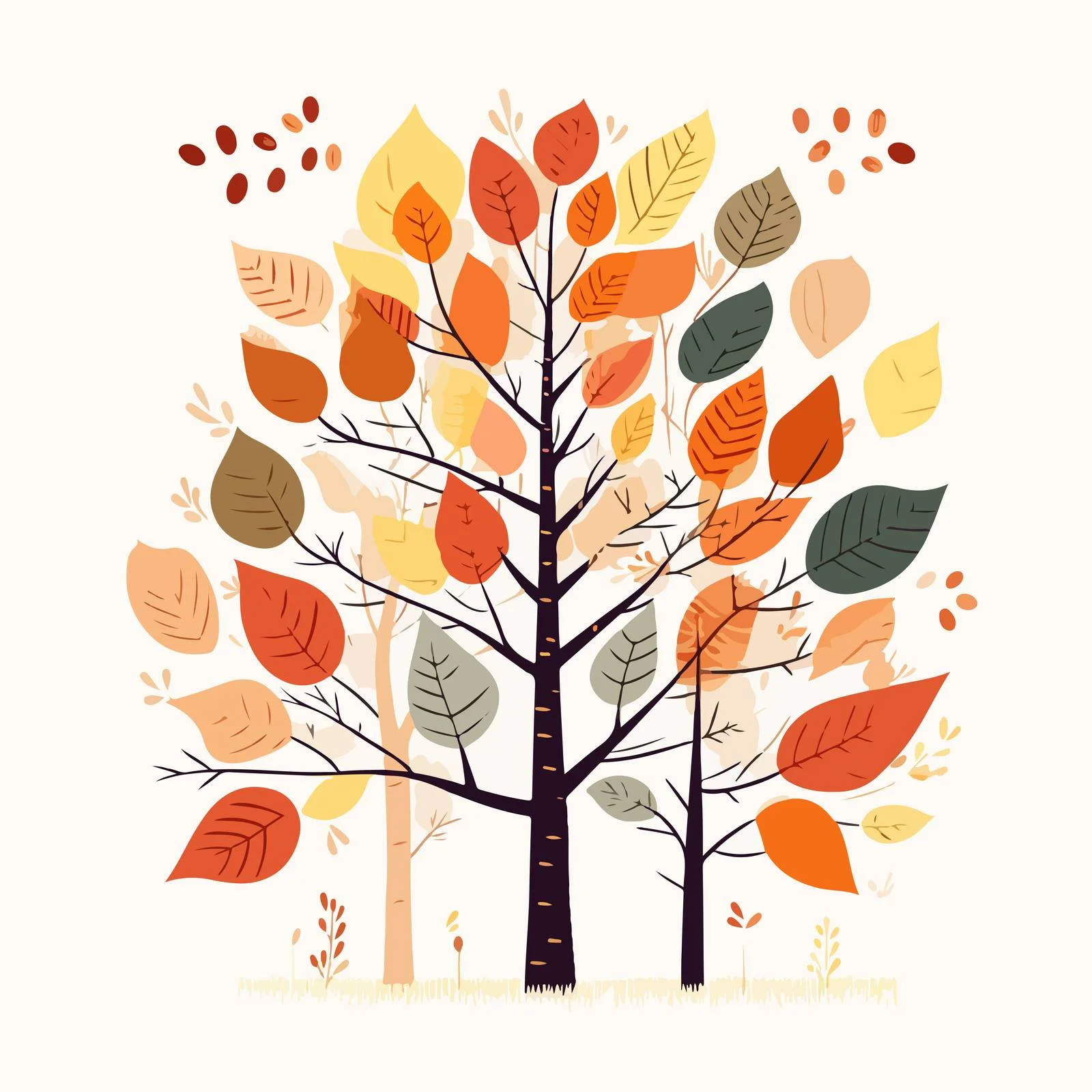 Majestic autumn forest tree foliage and trunk — free download from Dotvec