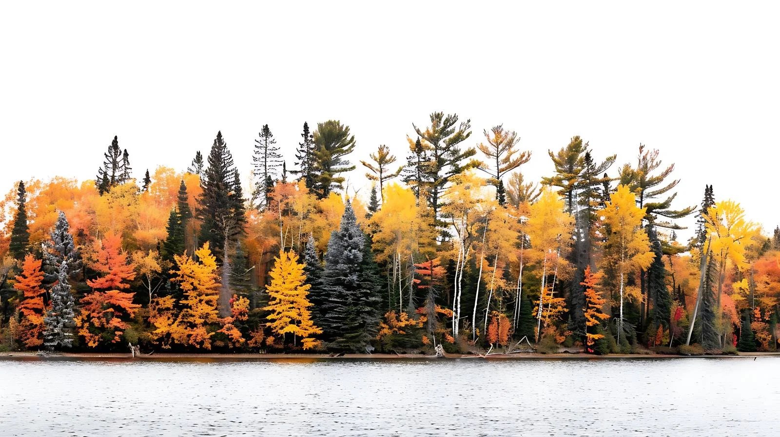 Vibrant Autumn Trees by Blue Northern Lake — free download from Dotvec