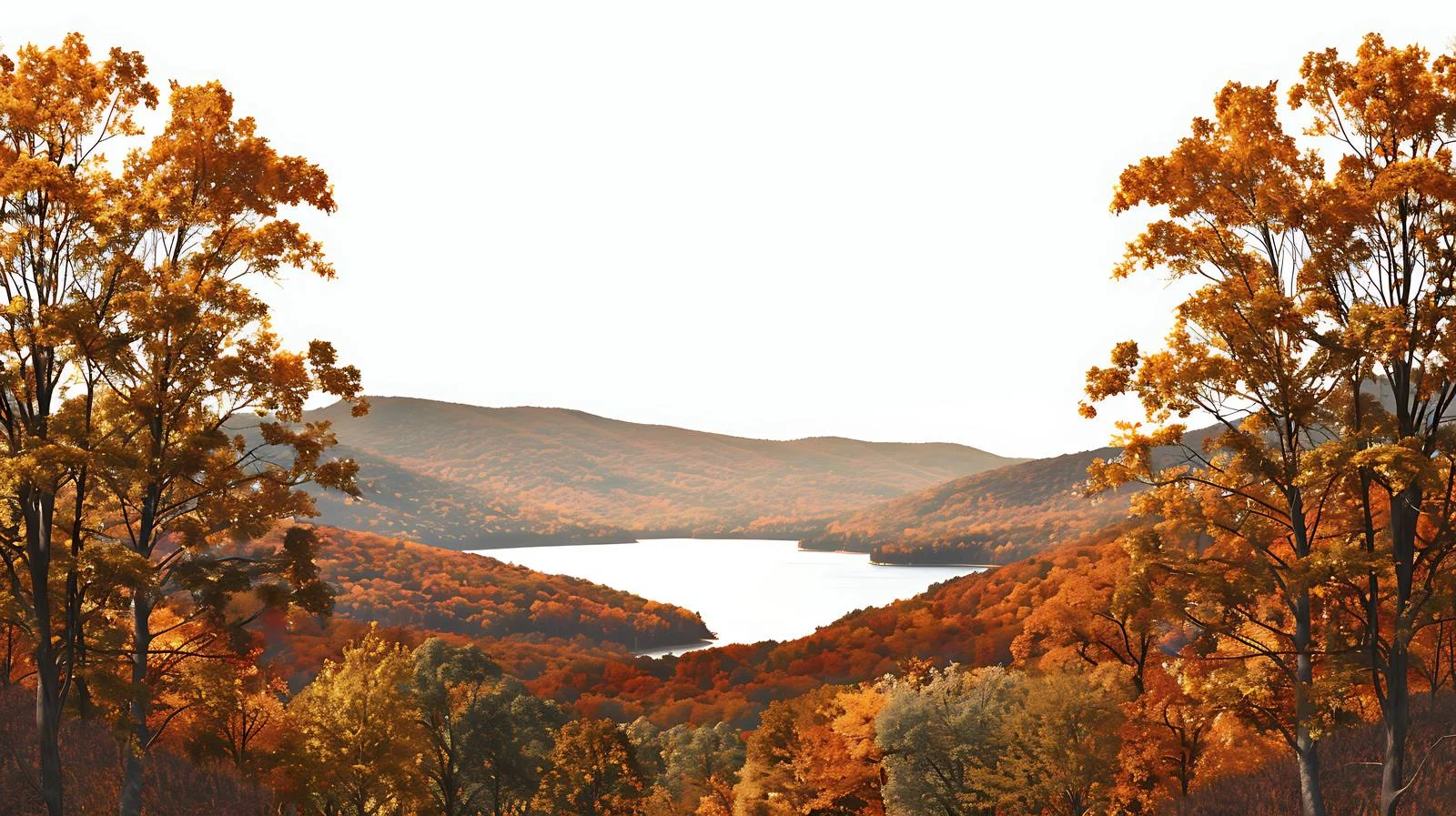 Autumn Landscape of Trees, Hills, Lake — free download from Dotvec