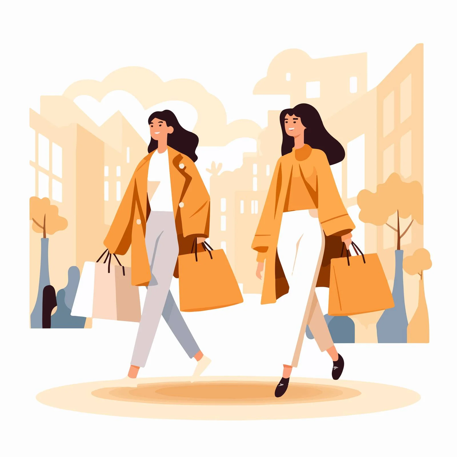 Fashion-forward women shopping in unity — free download from Dotvec