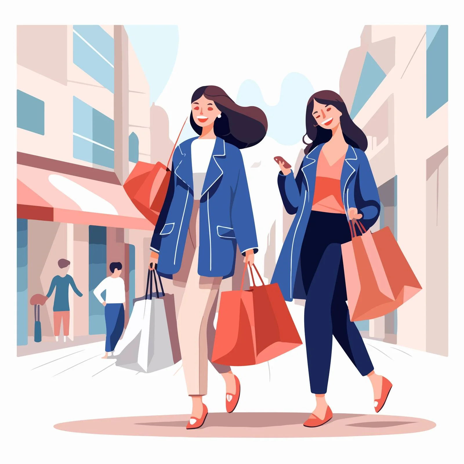 Fashion-forward ladies shopping. Stylish women bonding. — free download from Dotvec