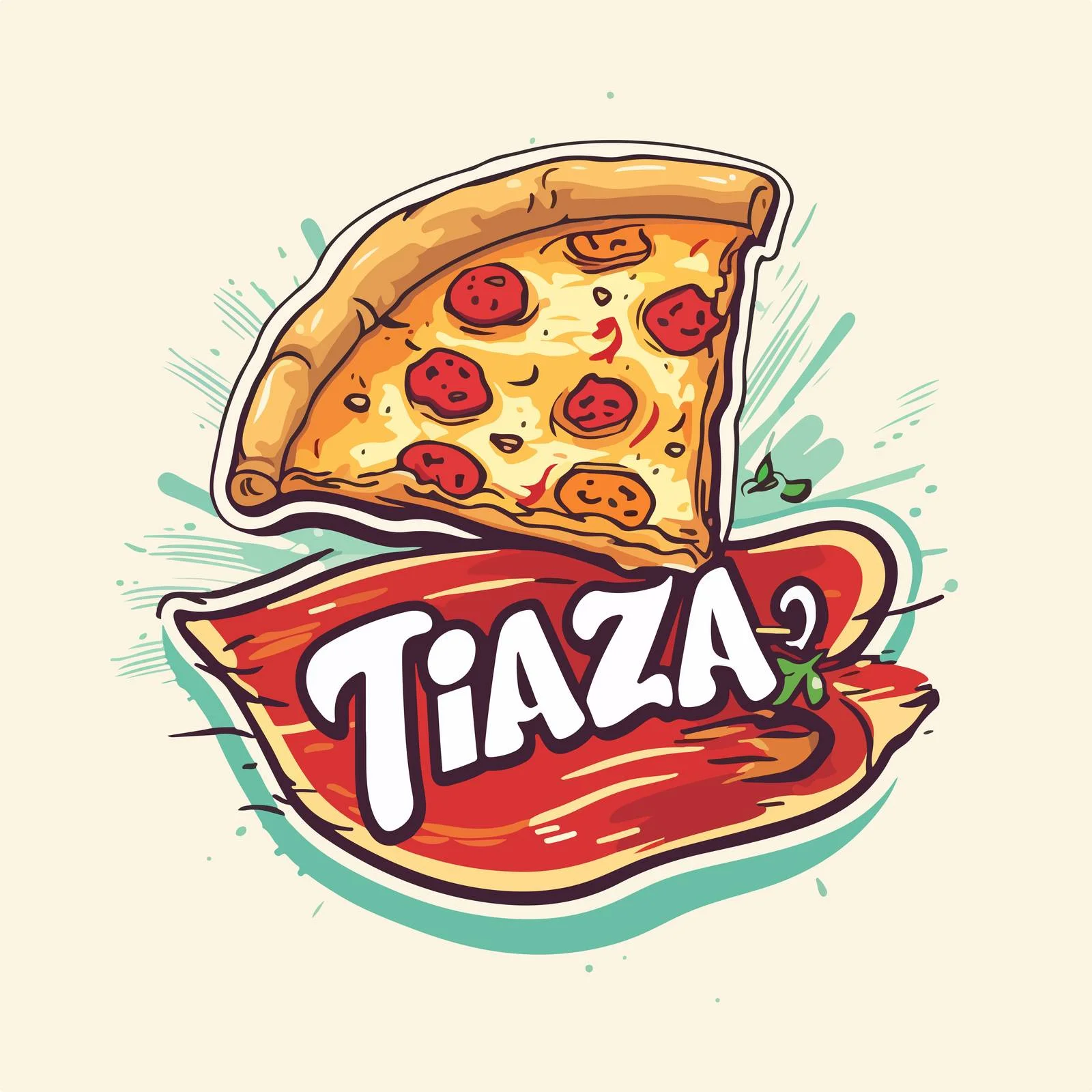Modern Pizza Logo Design with Radiant Rays — free download from Dotvec