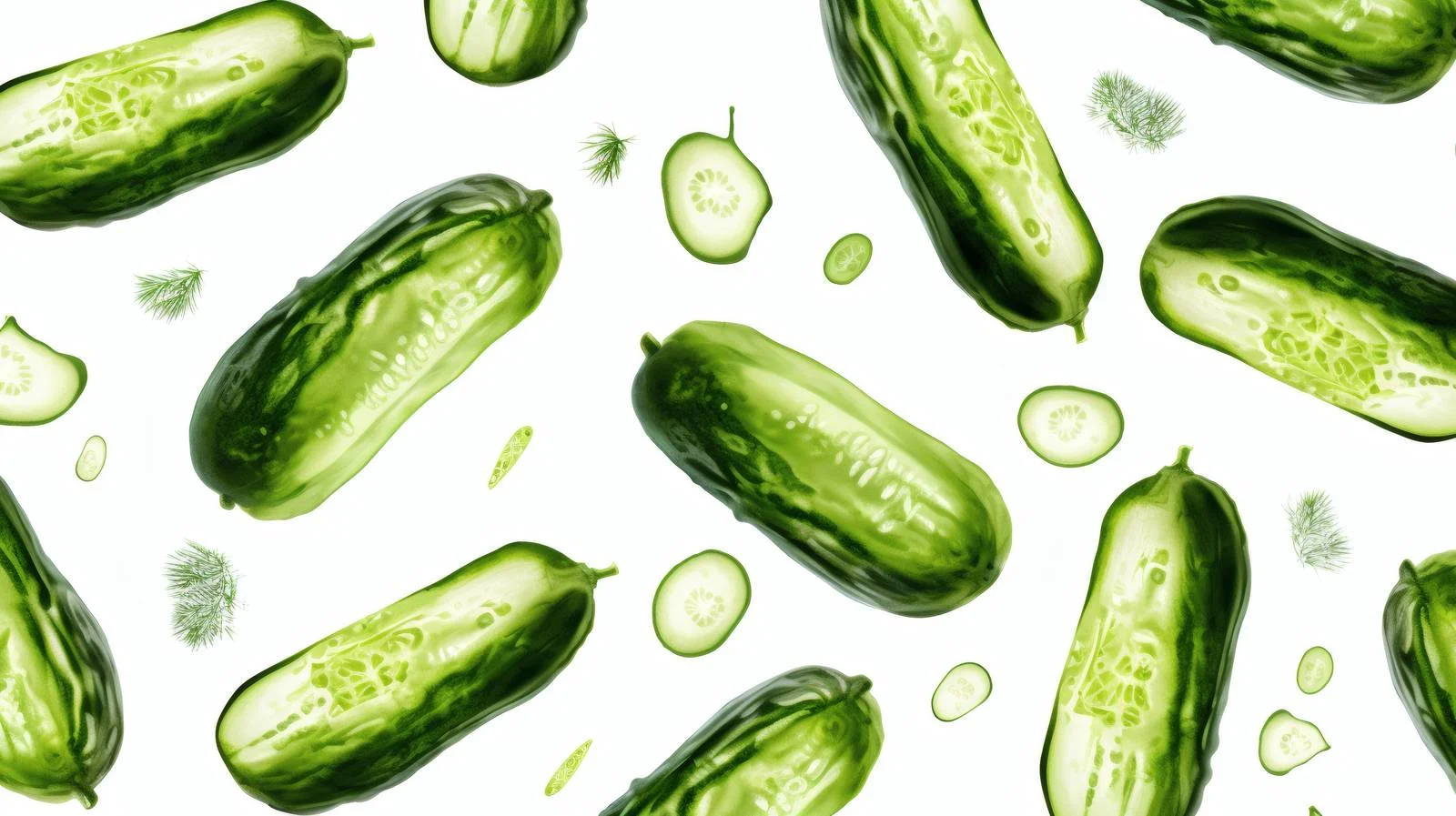Elegant Cucumber Pattern on White Background — free download from Dotvec