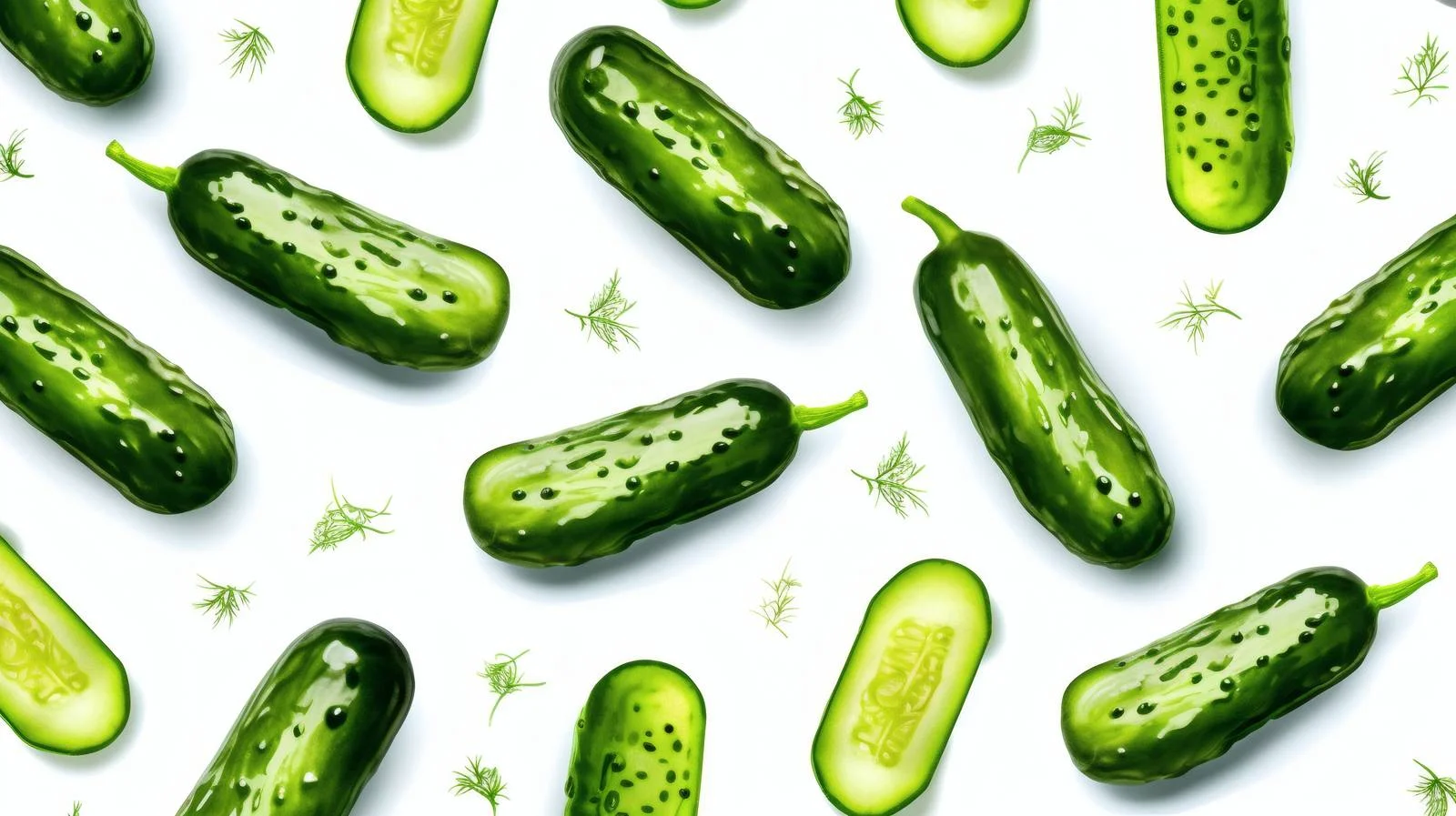 Modern Cucumber Pattern on White Background — free download from Dotvec