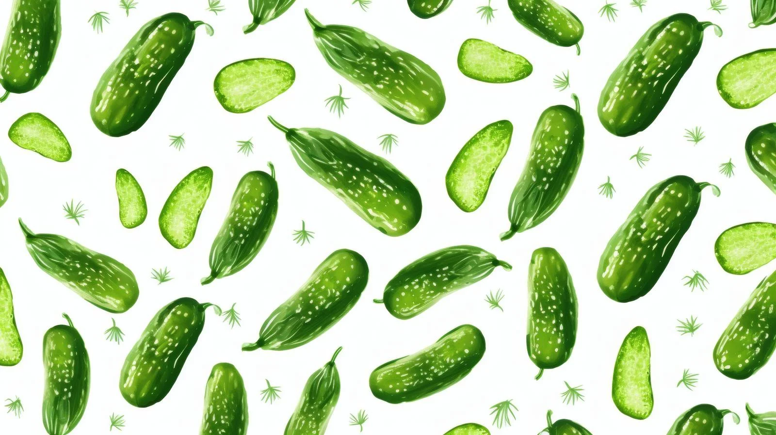 Modern Cucumber Pattern on White Background — free download from Dotvec