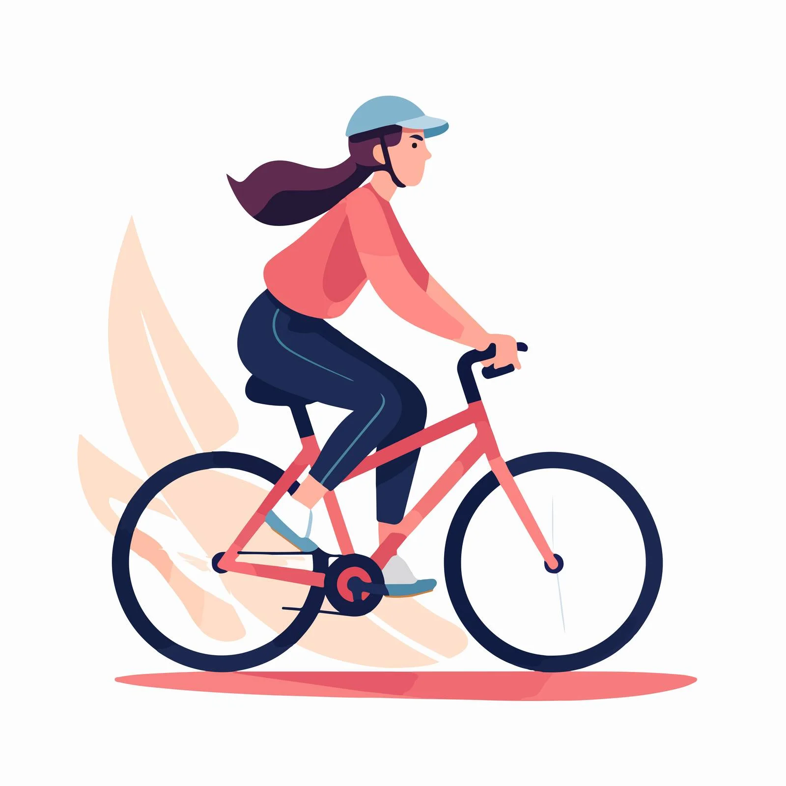 Modern Female Cyclist Vector Illustration Design — free download from Dotvec