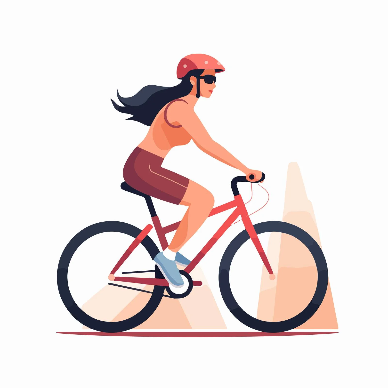 Modern Cyclist Female Vector Graphic Design — free download from Dotvec