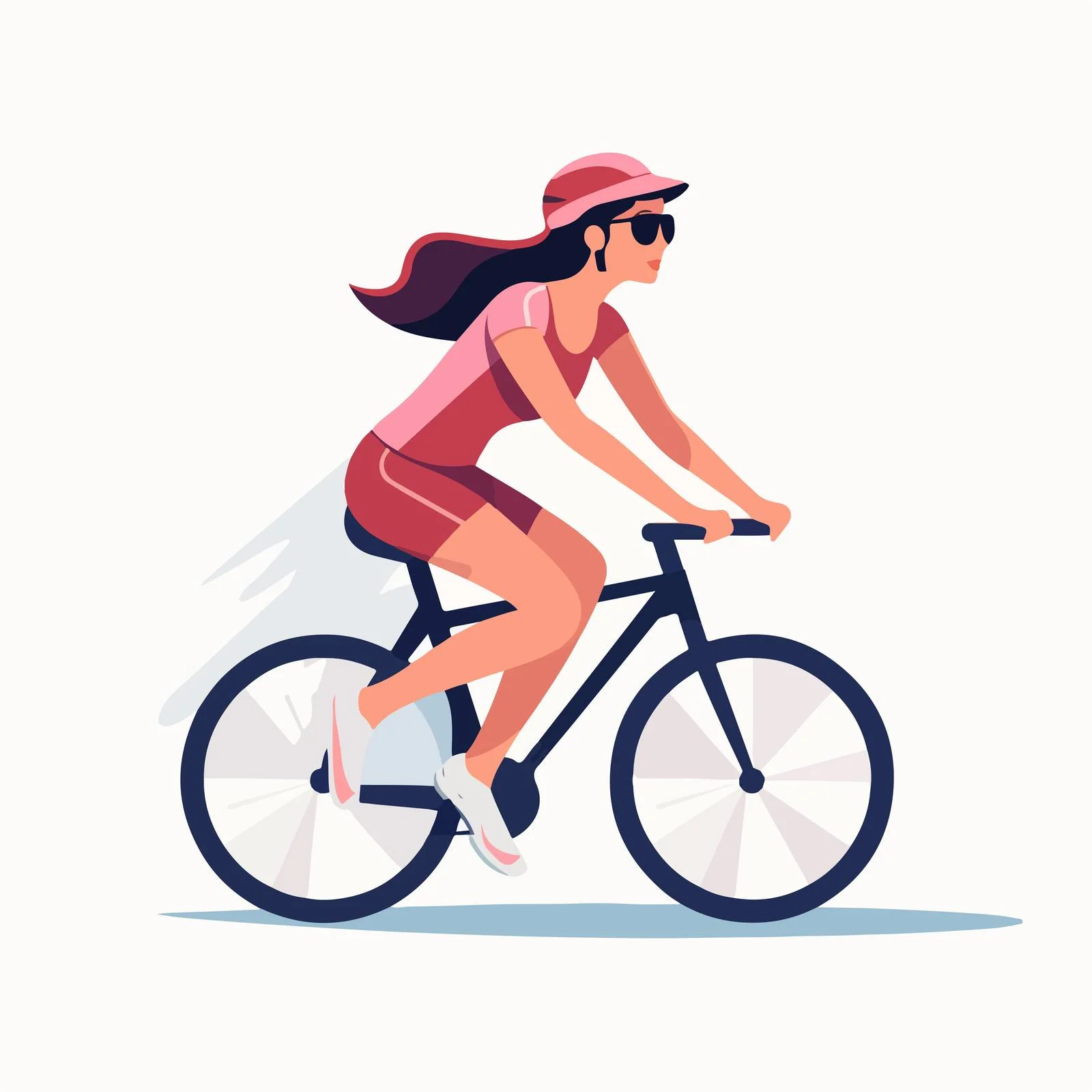 Modern Female Cyclist Vector Flat Design — free download from Dotvec