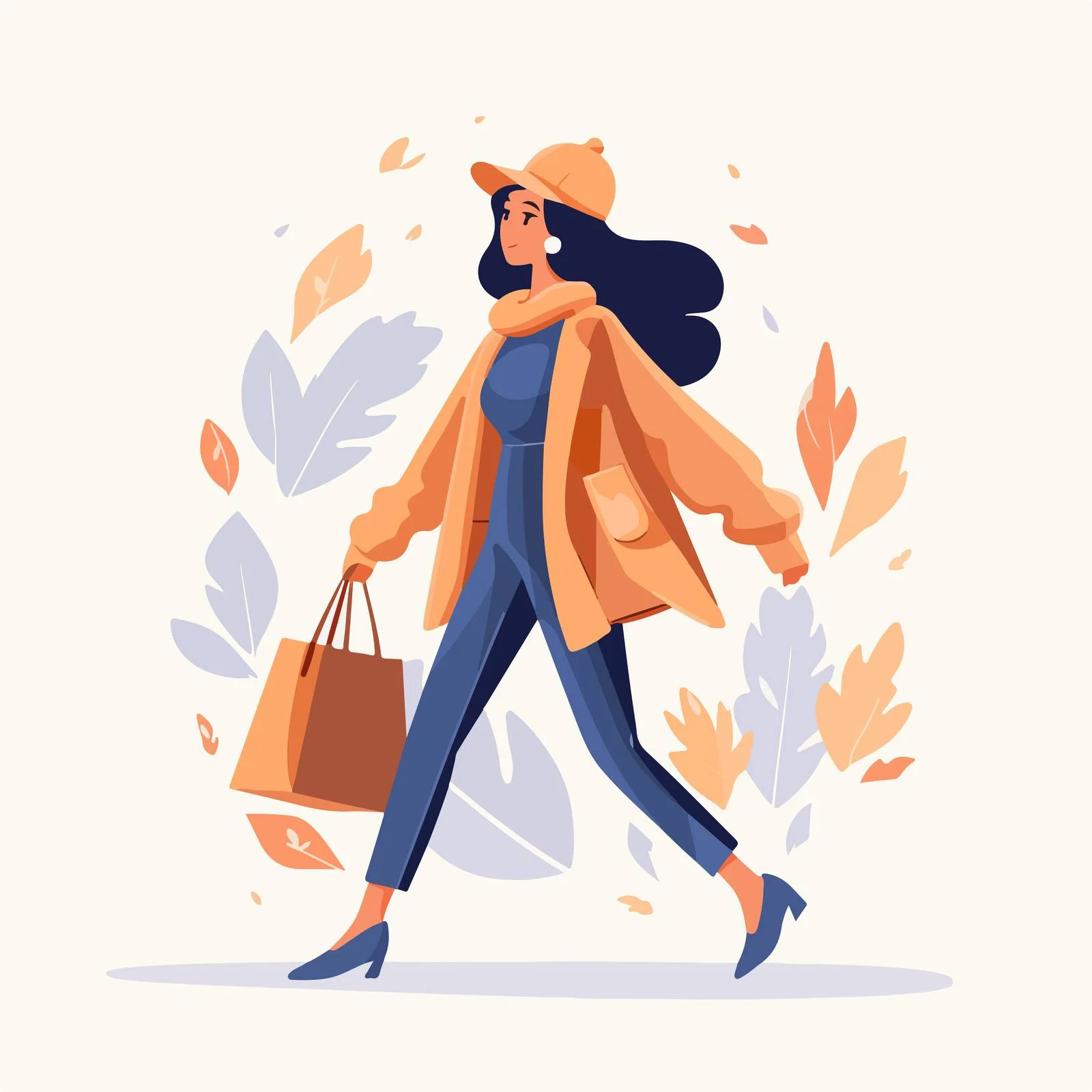 Fashionable Woman Carrying Bags Outdoors — free download from Dotvec