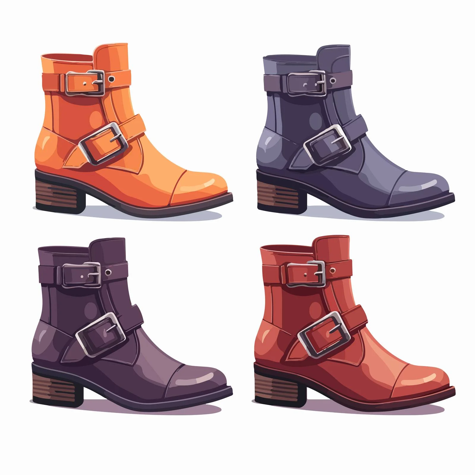 Fashionable women's ankle boots with flat sole — free download from Dotvec