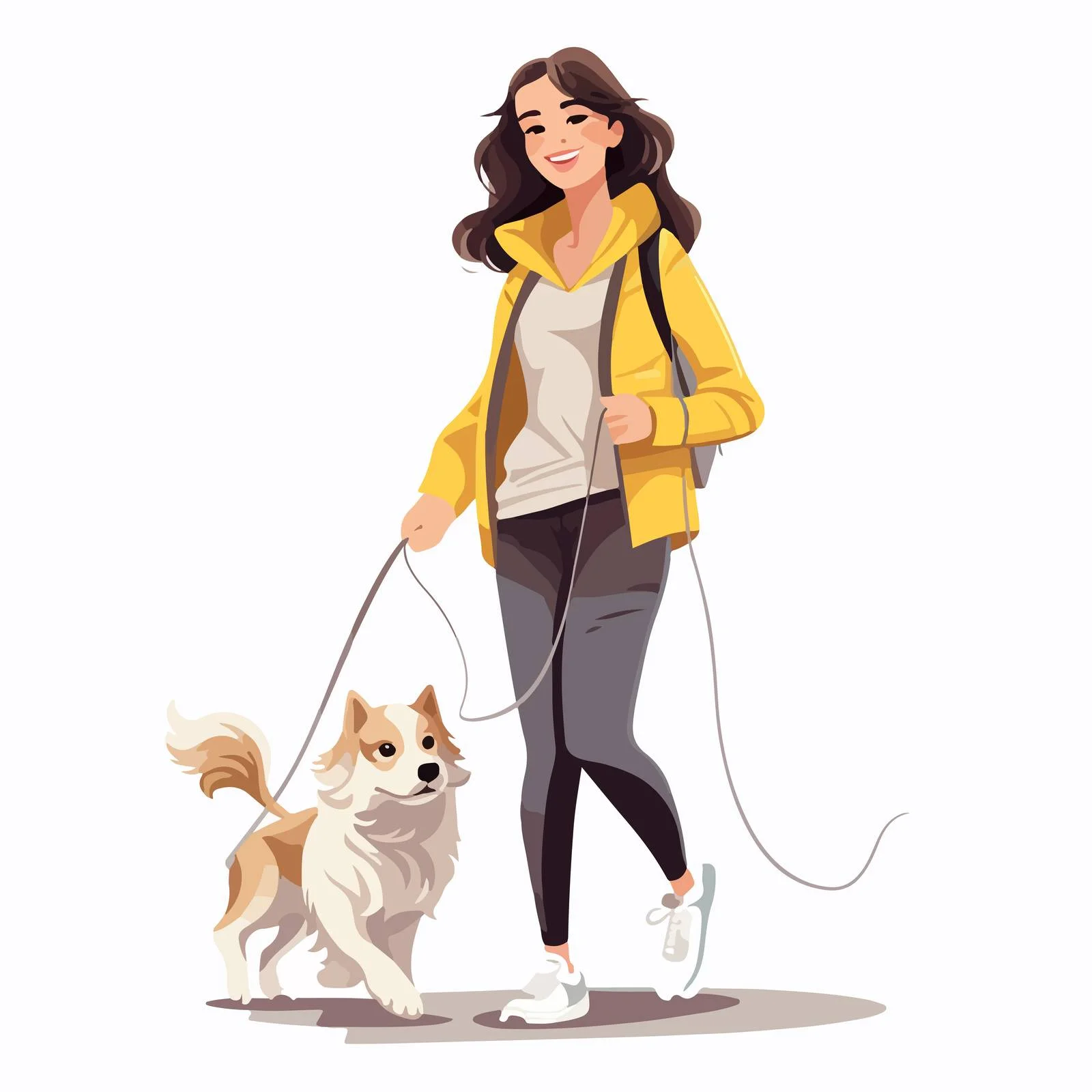 Stylish young lady strolling with pet companion — free download from Dotvec