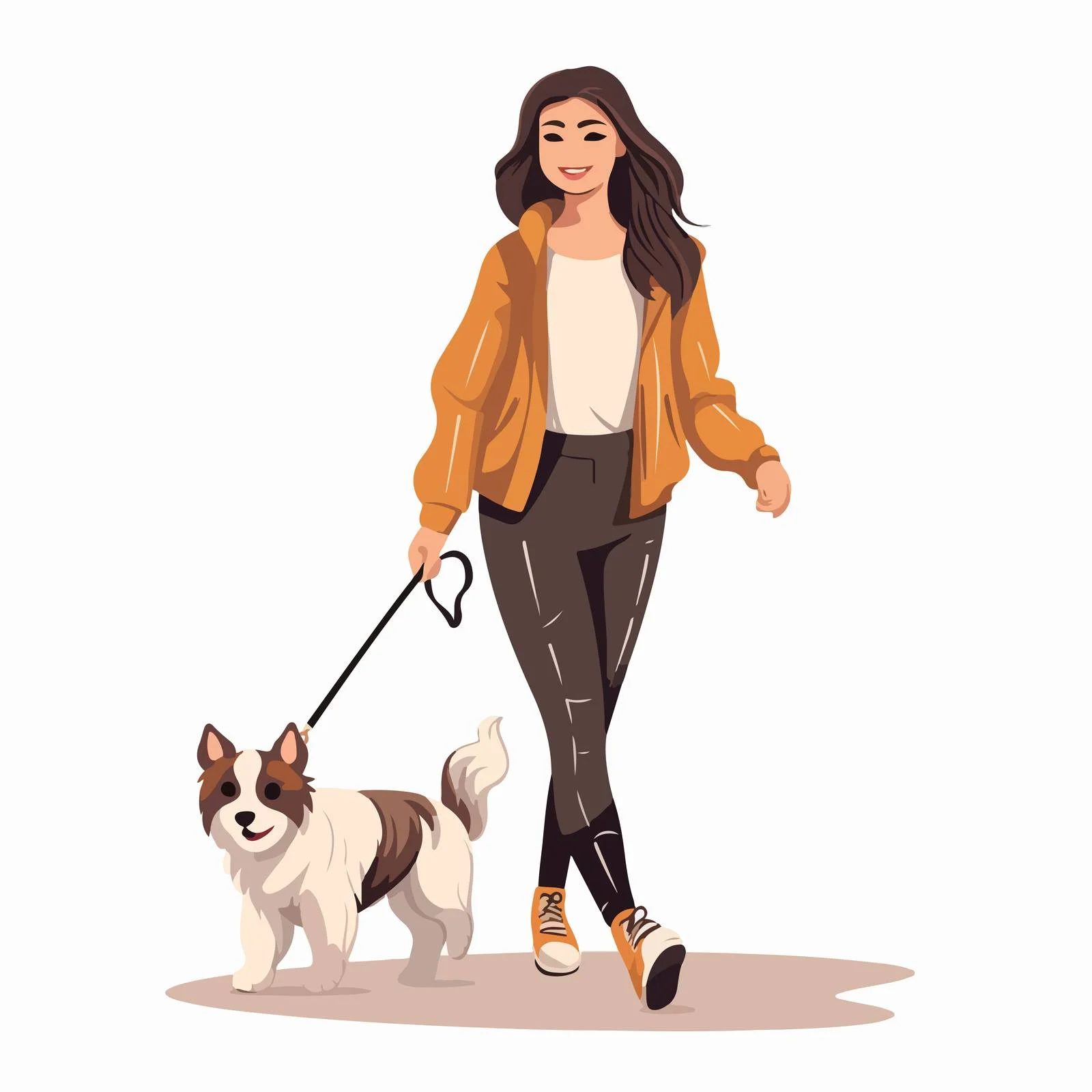 Chic young lady with dog on stroll — free download from Dotvec