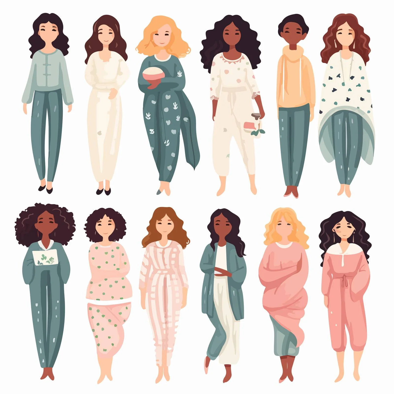 Stylish Young Women in Comfy Home Attire — free download from Dotvec