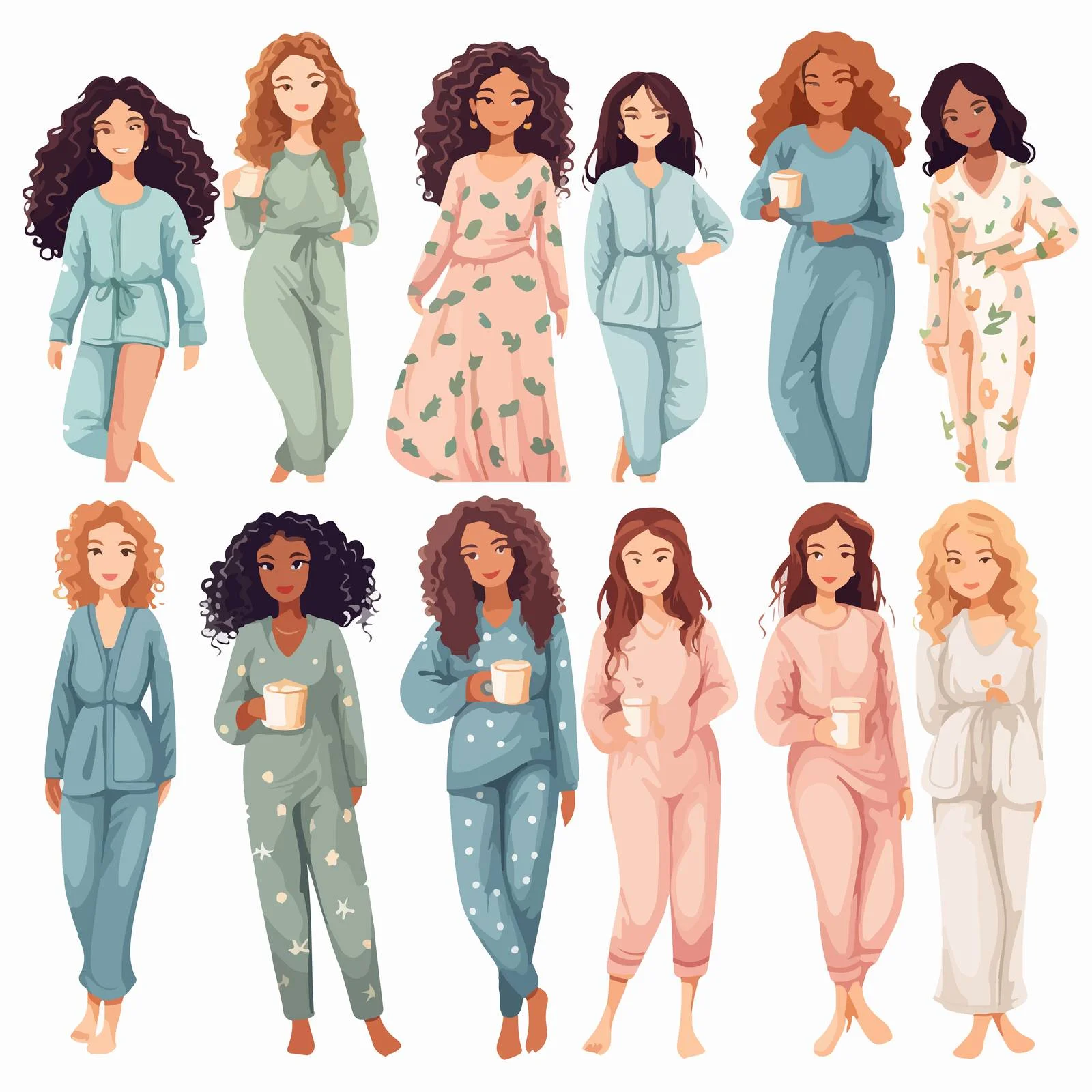 Chic Young Women in Comfy Home Attire — free download from Dotvec