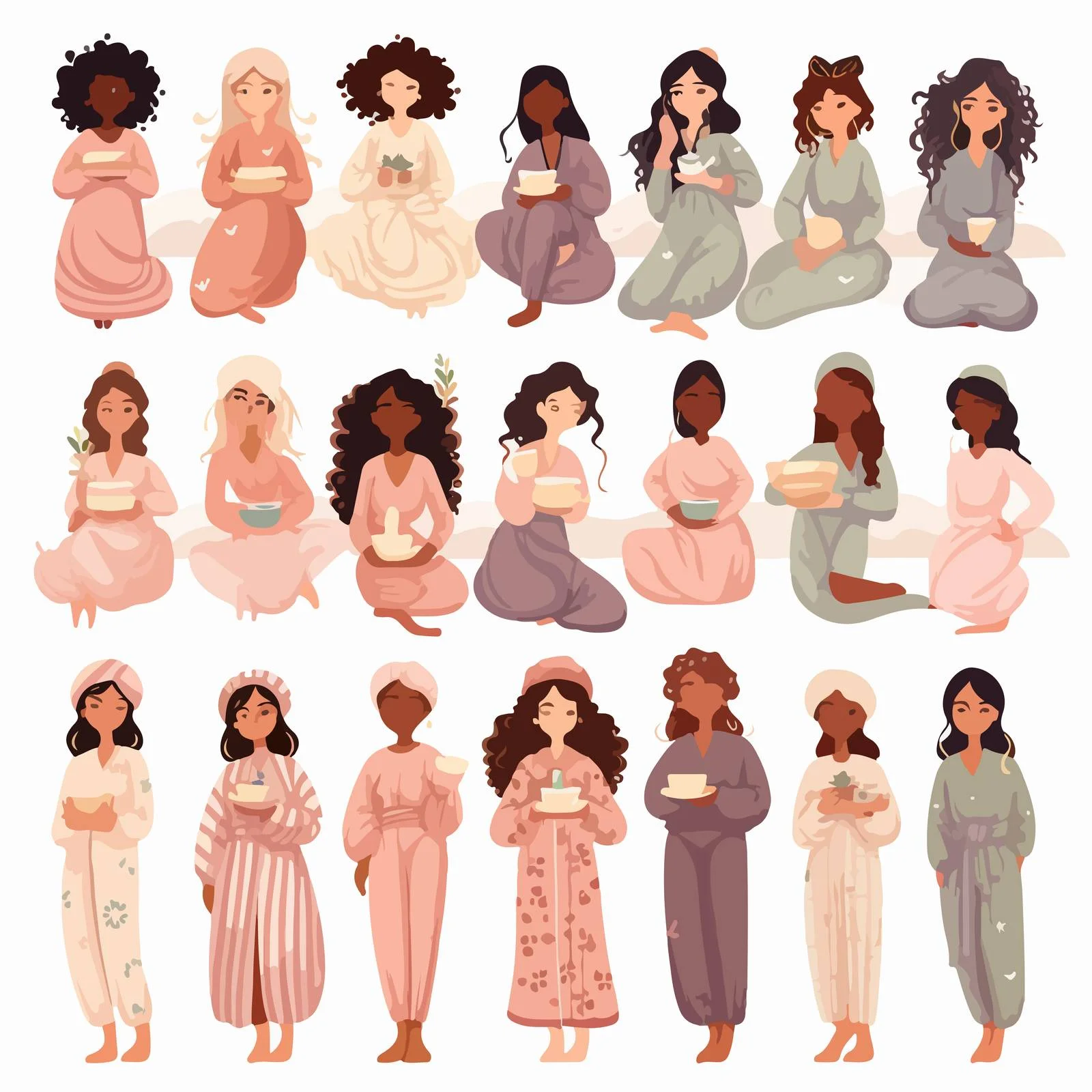 Chic Young Women in Comfortable Home Attire — free download from Dotvec