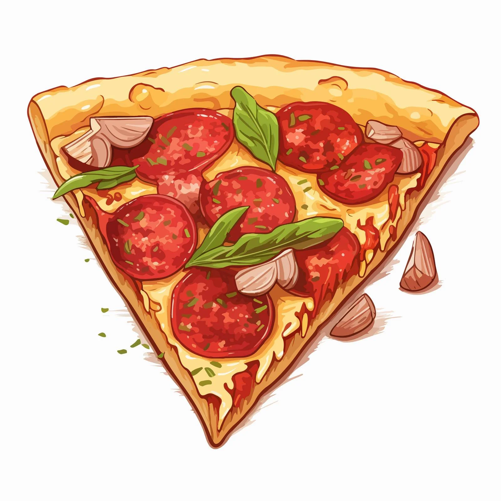 Savory Triangle of Salami Italian Pizza — free download from Dotvec