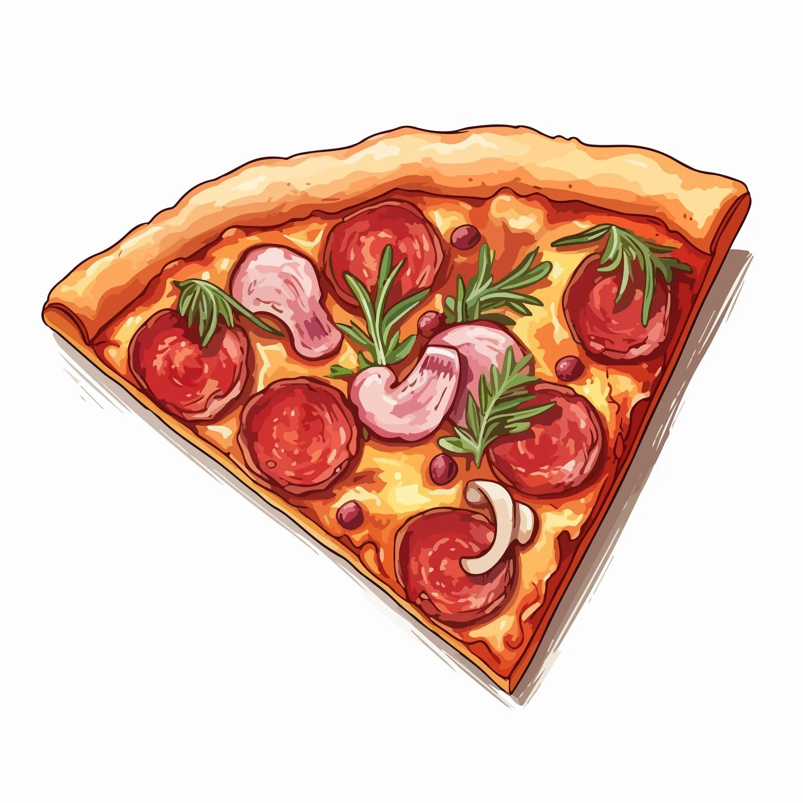 Authentic Italian pizza slice with salami — free download from Dotvec