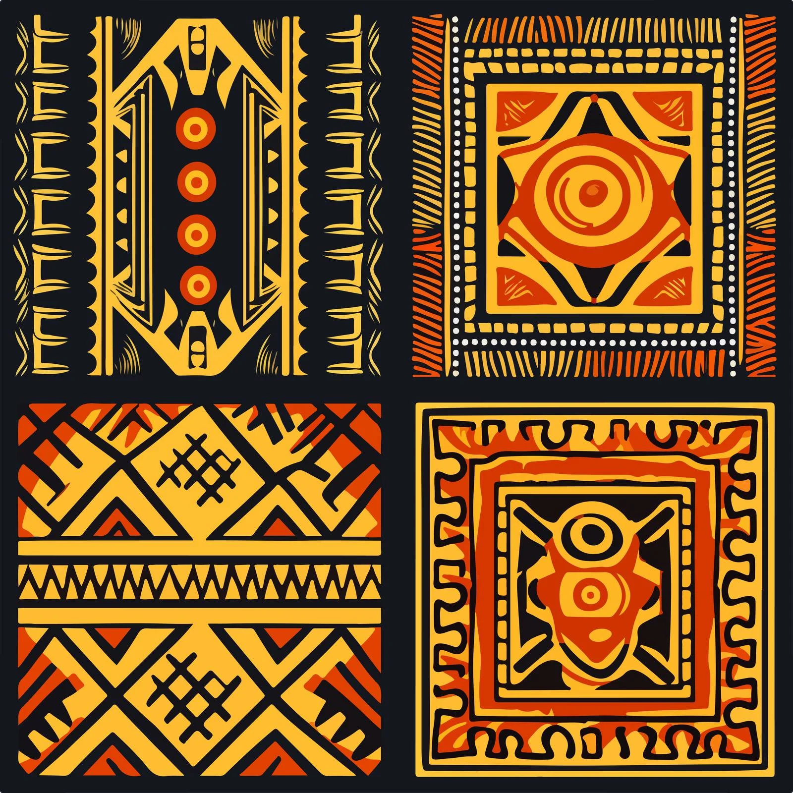 Seamless African and Indian Tribal Patterns — free download from Dotvec