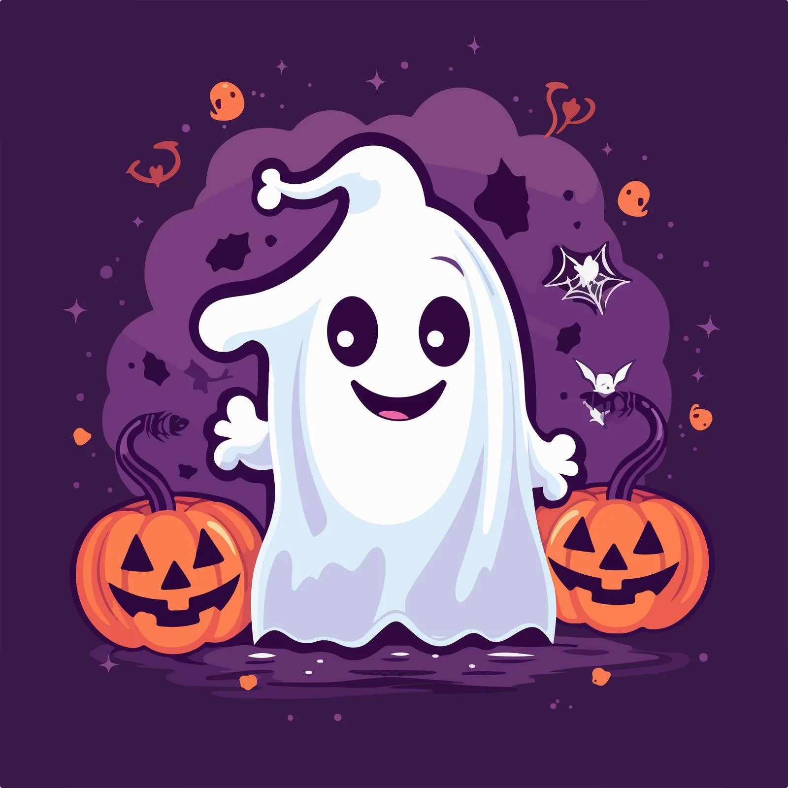 Spooky Trick or Treat Ghost Greeting — free download from Dotvec