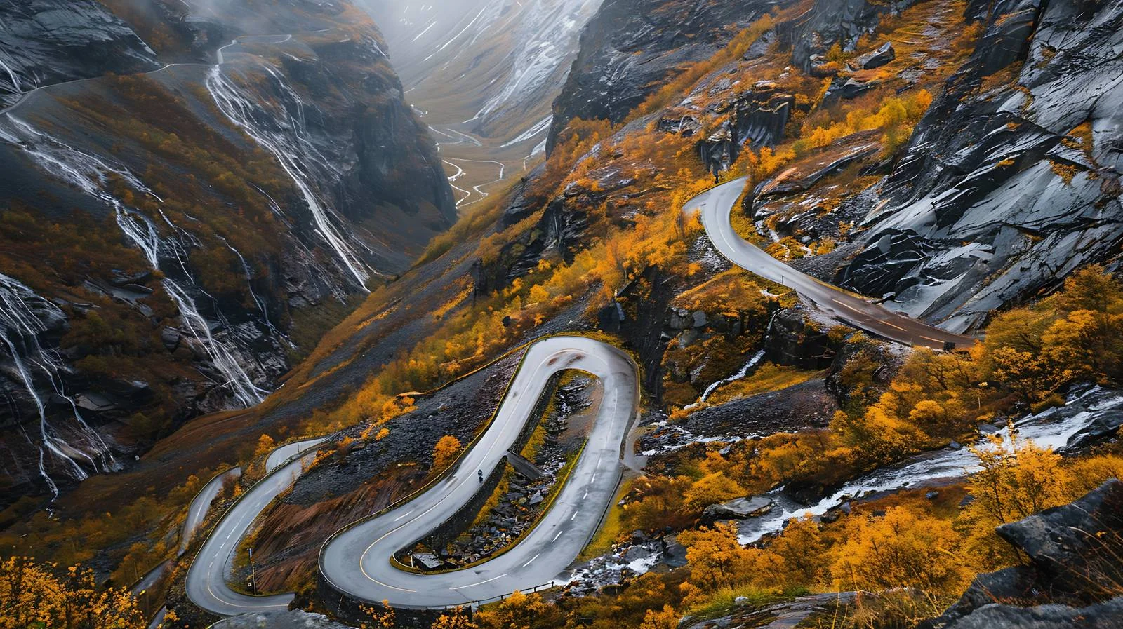 Autumnal Trollstigen Path in Norway Isolated — free download from Dotvec