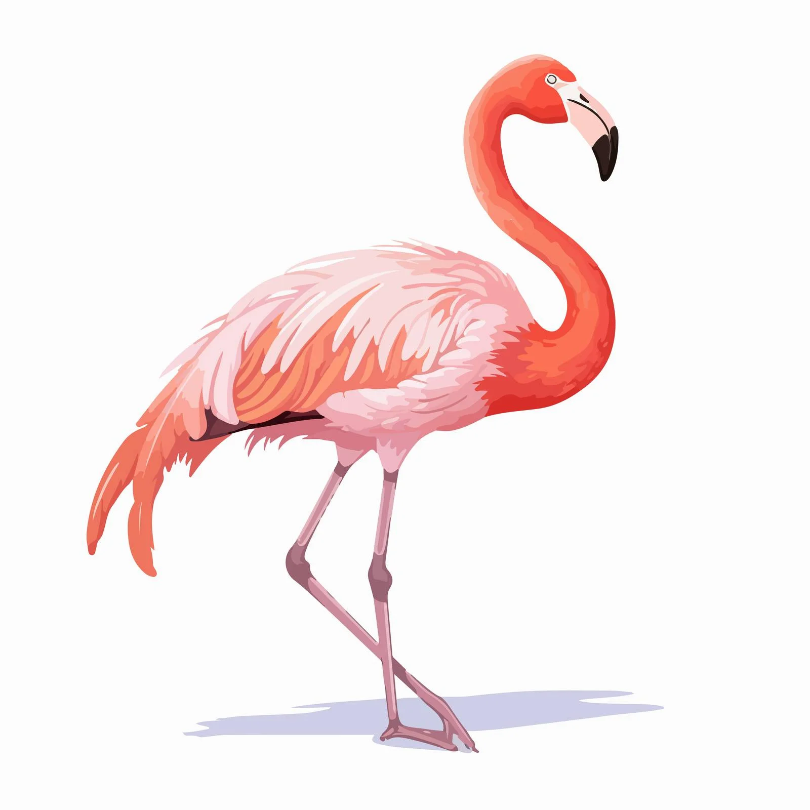 Vibrant Flamingo: Exotic Bird with Pink Plumes — free download from Dotvec