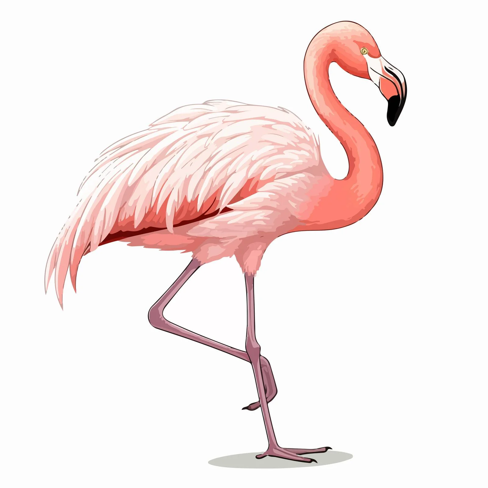 Majestic Flamingo with Pink Plumage — free download from Dotvec