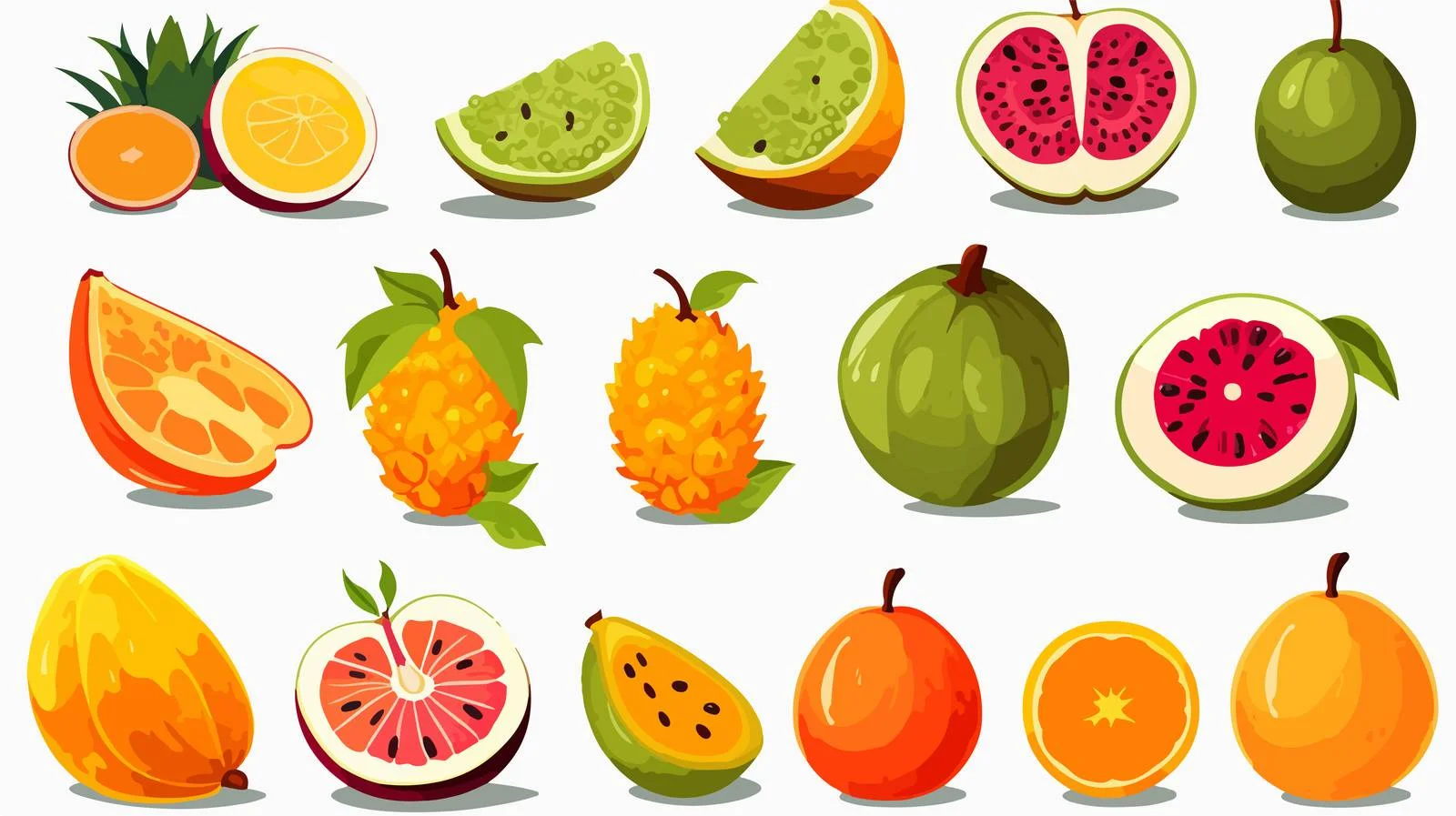 Colorful Tropical Fruits Nutrition — free download from Dotvec