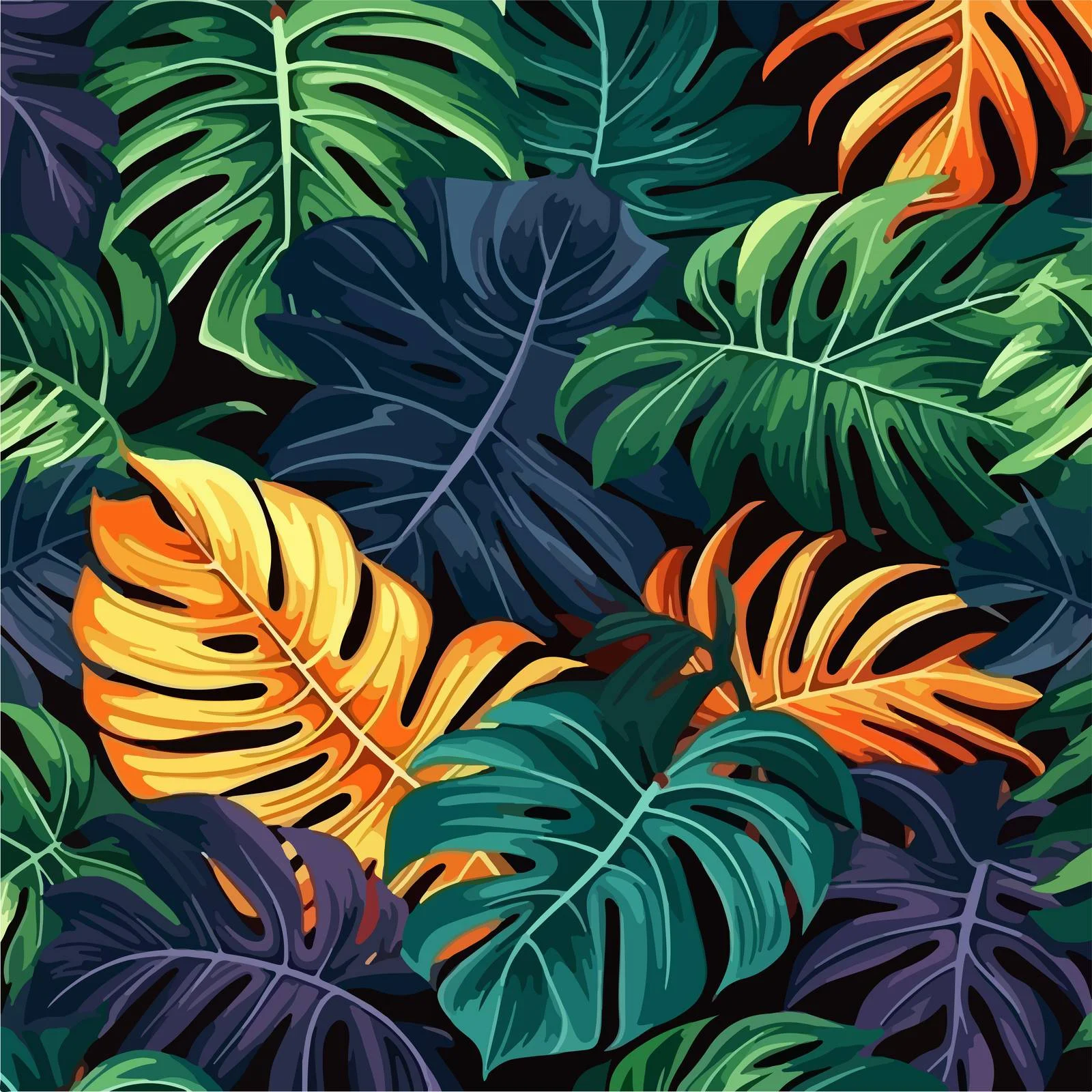 Exotic foliage assorted shapes seamless design — free download from Dotvec