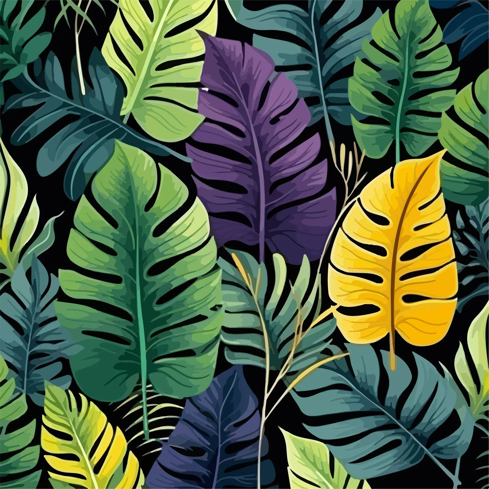 Exotic Foliage Variety Seamless Design Background — free download from Dotvec