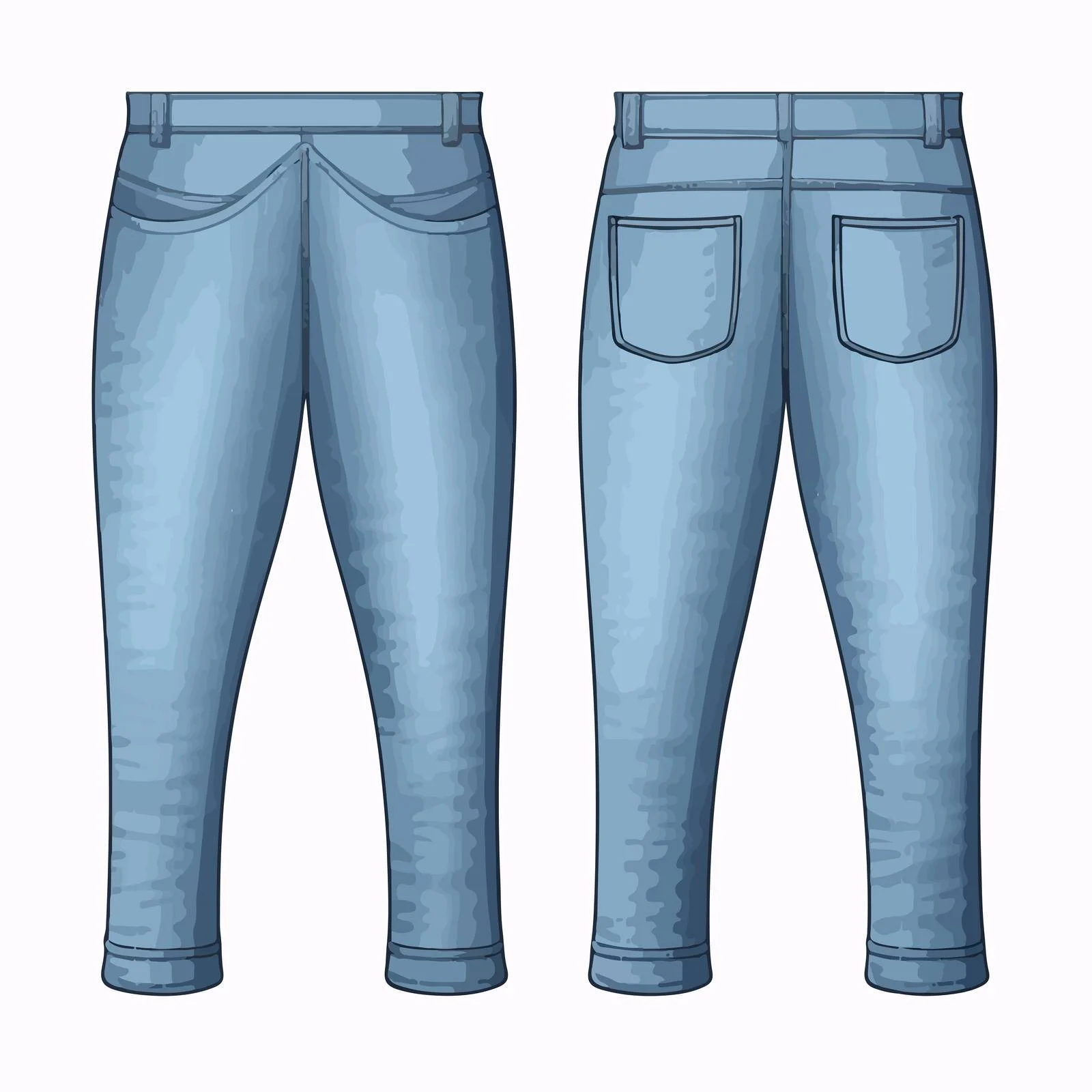 Chic Blue Denim Women's Jeans Fashion — free download from Dotvec