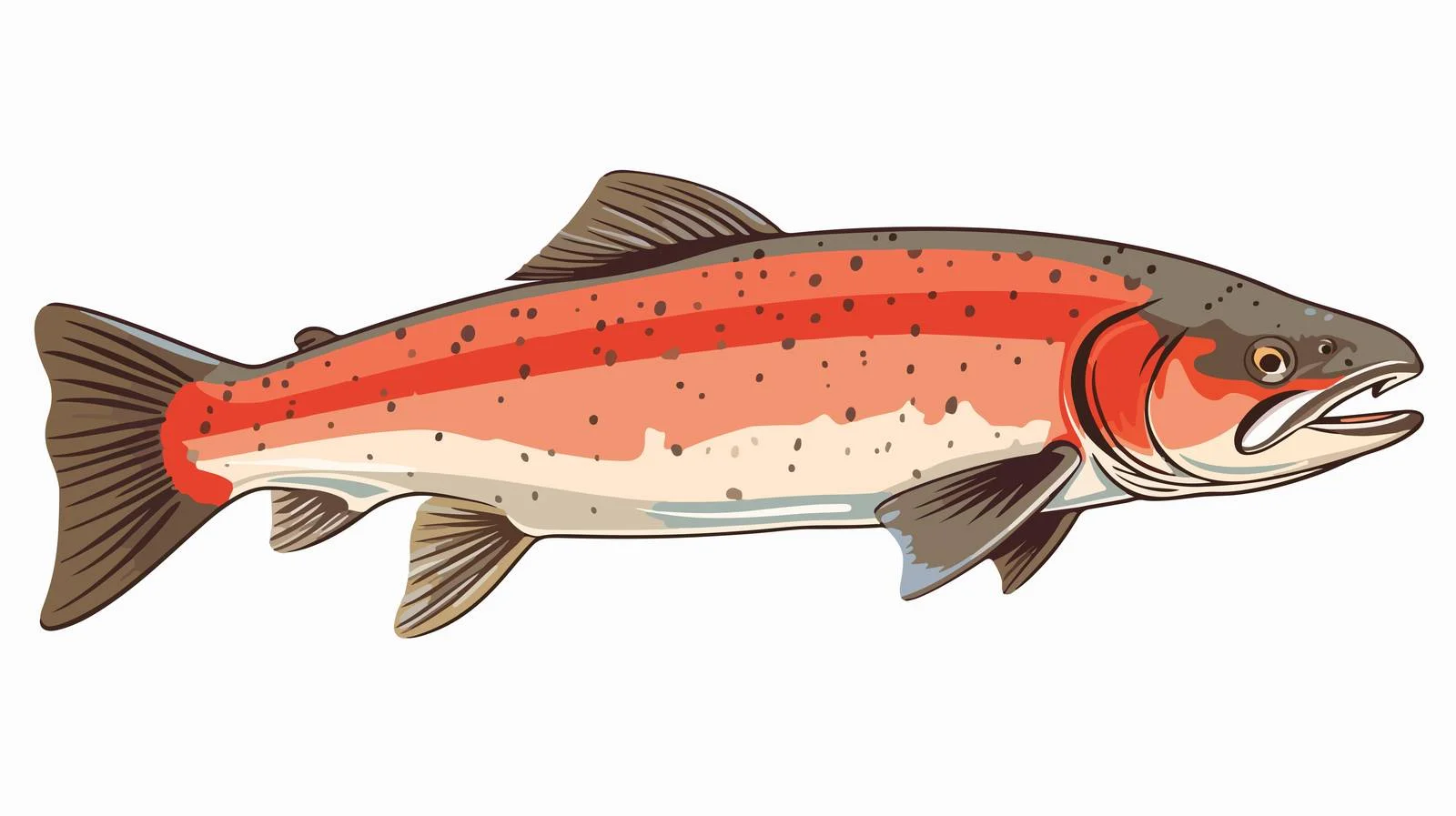 Hand-Drawn Trout Fish Illustration — free download from Dotvec