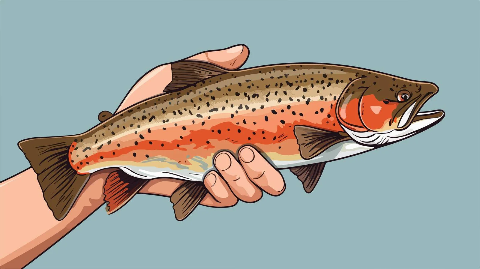 Hand-Drawn Trout Fish Illustration — free download from Dotvec